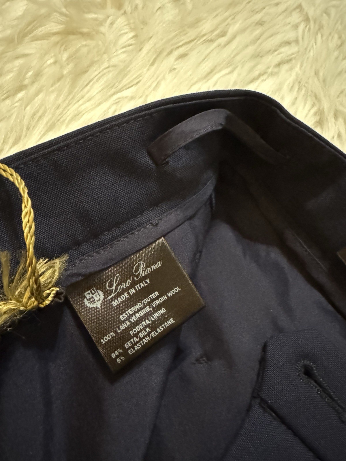 Loro Piana New Pleated Trouser Pants Wool Navy Blue Size 36