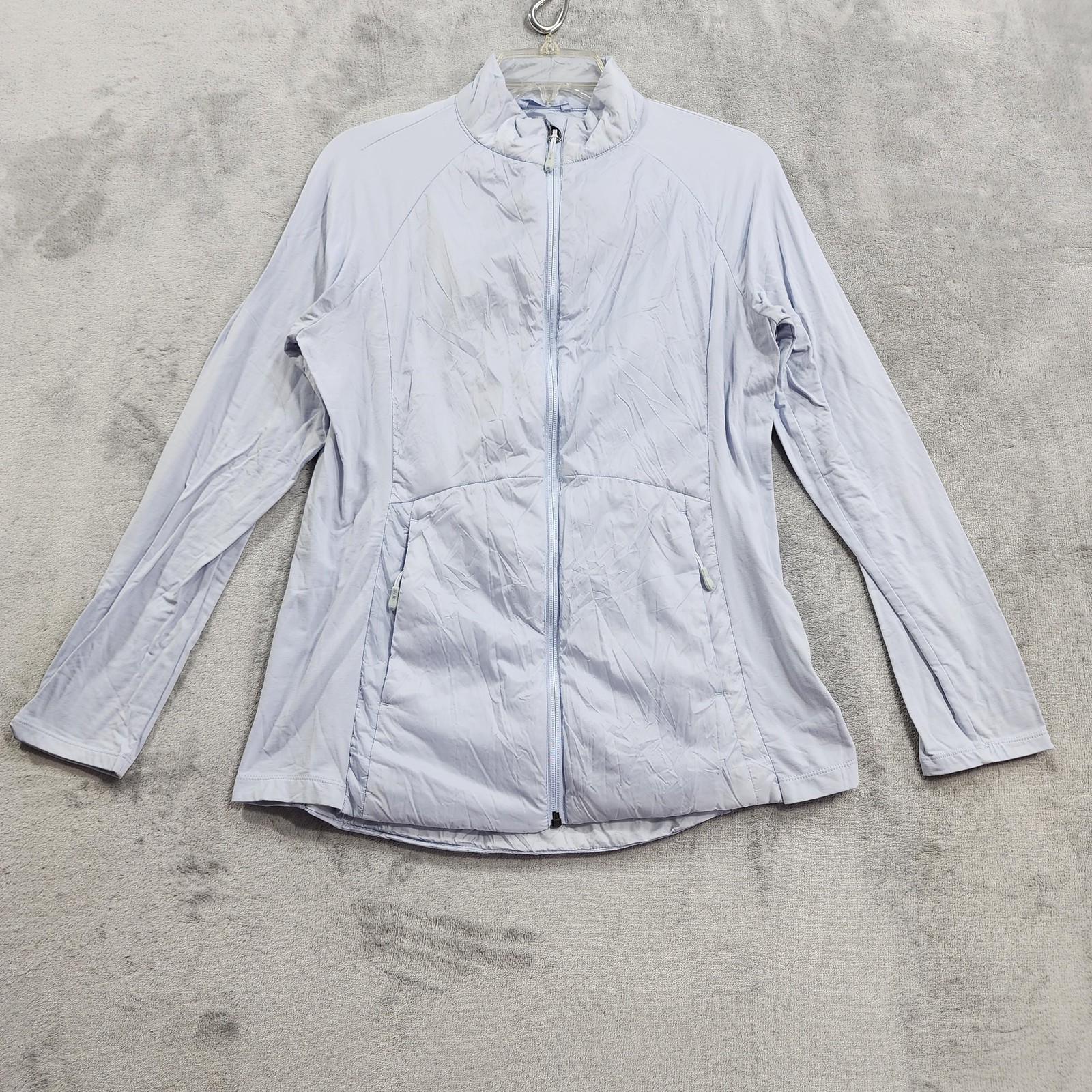 32 DEGREES Cool Jacket Womens M Blue Lightweight Mixed Media Full Zip Pockets