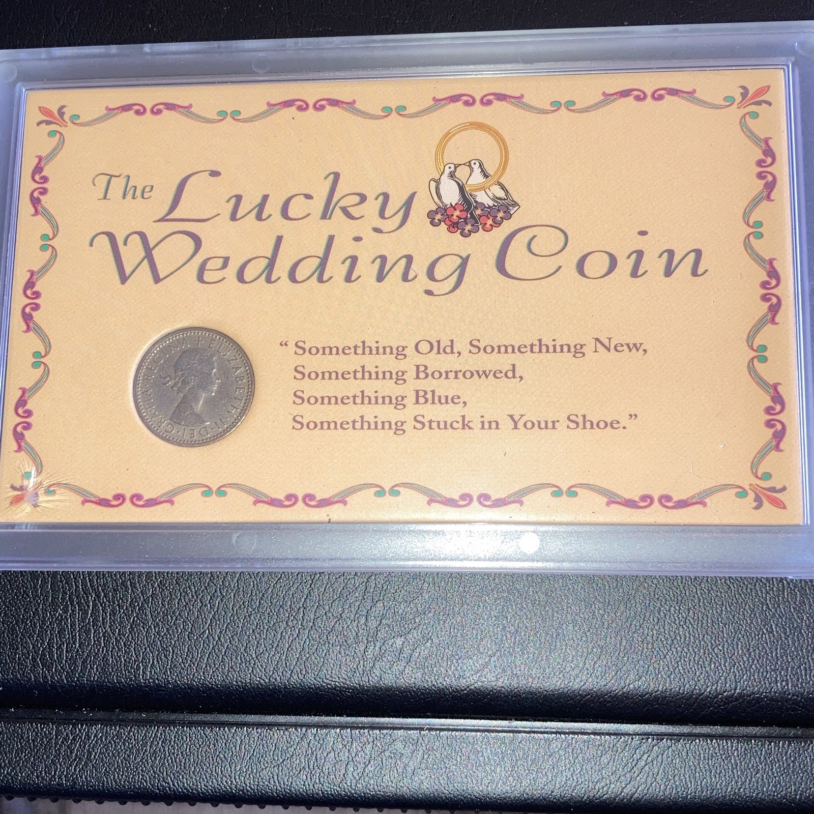 American Historic Society Lucky Wedding Coin English Sixpence w/ Case & COA