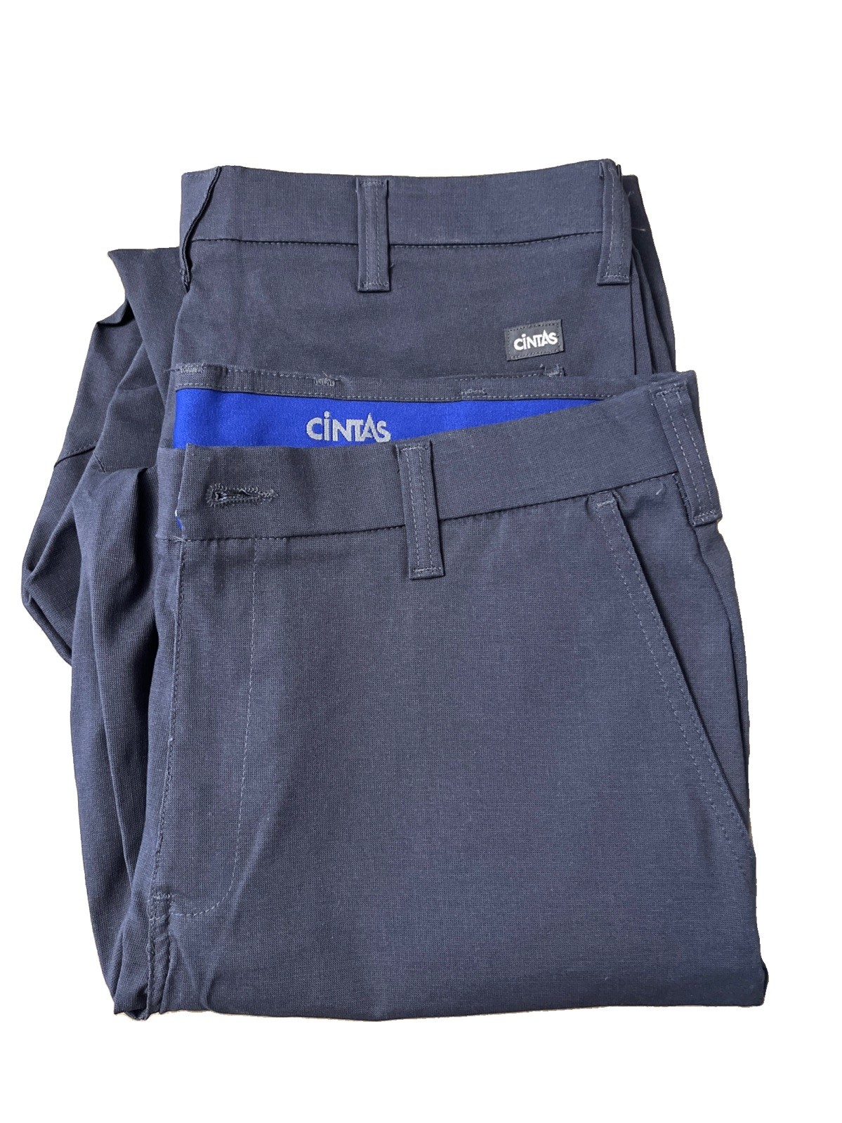 Cintas Pair Of Comfort Flex Pro Work Pants Blue 33×30