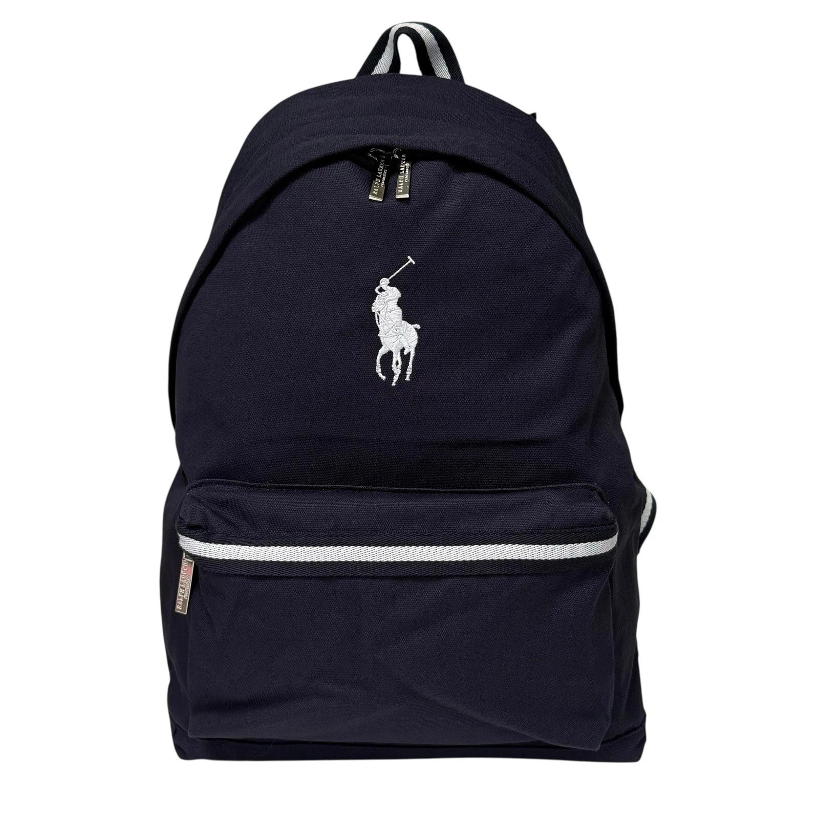 Polo Ralph Lauren Backpack Navy Blue Embroidered Logo School Travel Classic Bag