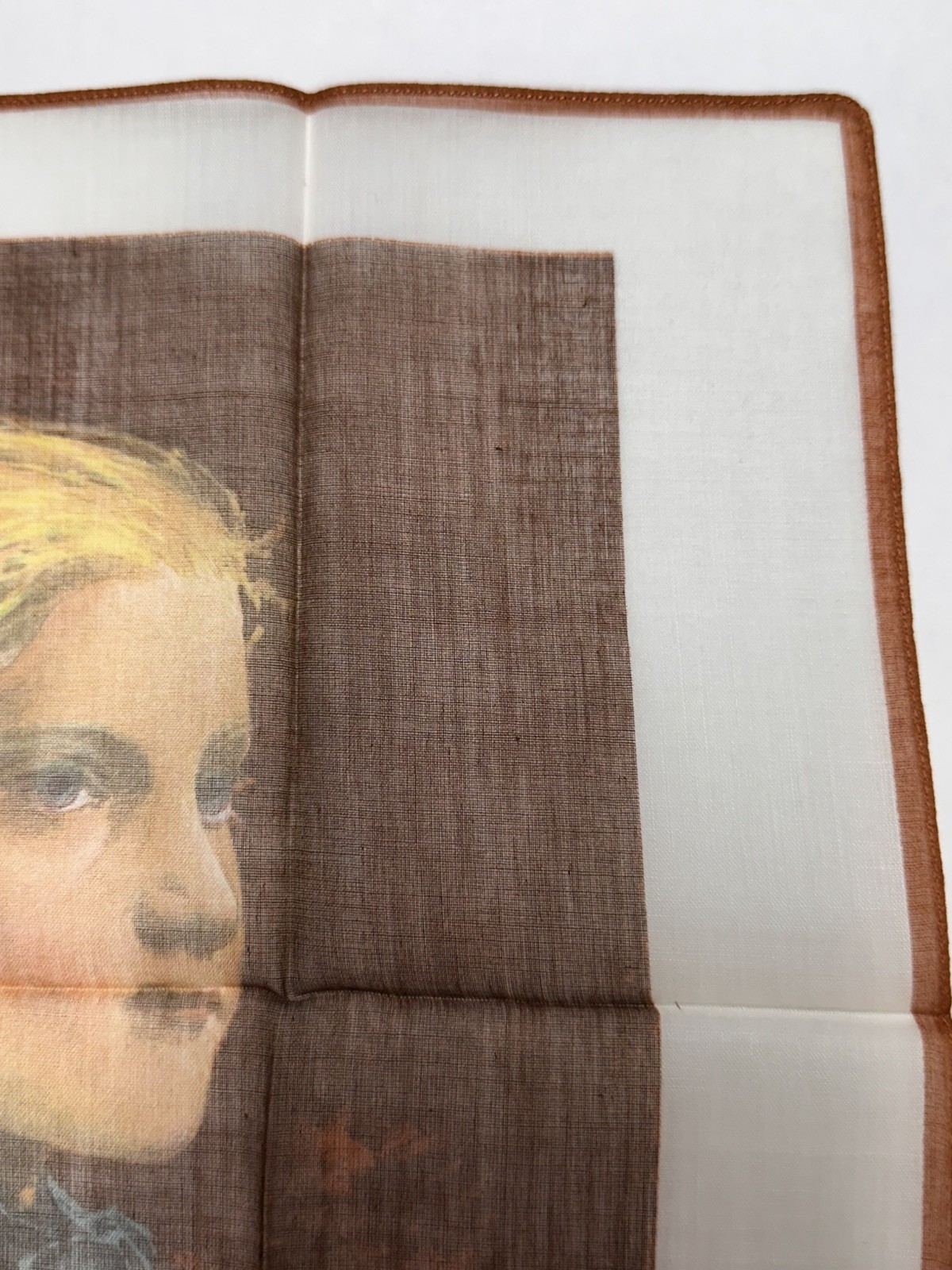 VINTAGE 100% COTTON HANDKERCHIEF MADE IN SWITZERLAND NWT ALBERT ANKER PORTRAIT