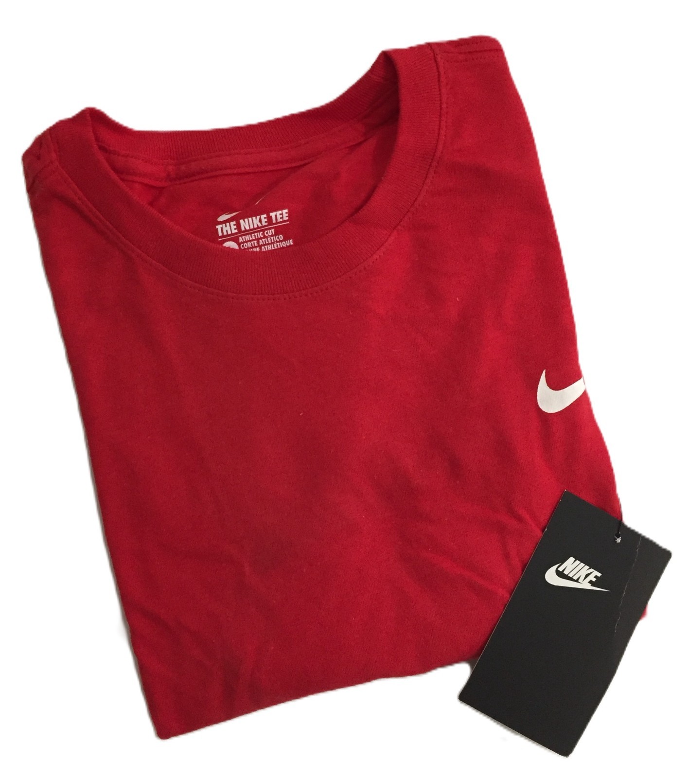 Nike Junior Kids Red swoosh Sports Football Athletic T-shirt Tee DC9961 657