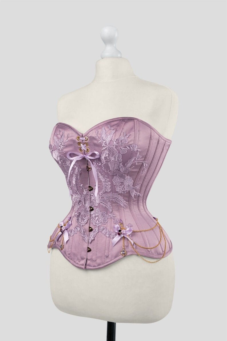 Women Wedding Corset Heavy Duty Steel Boned Satin Overbust USA Luxury Corset Top