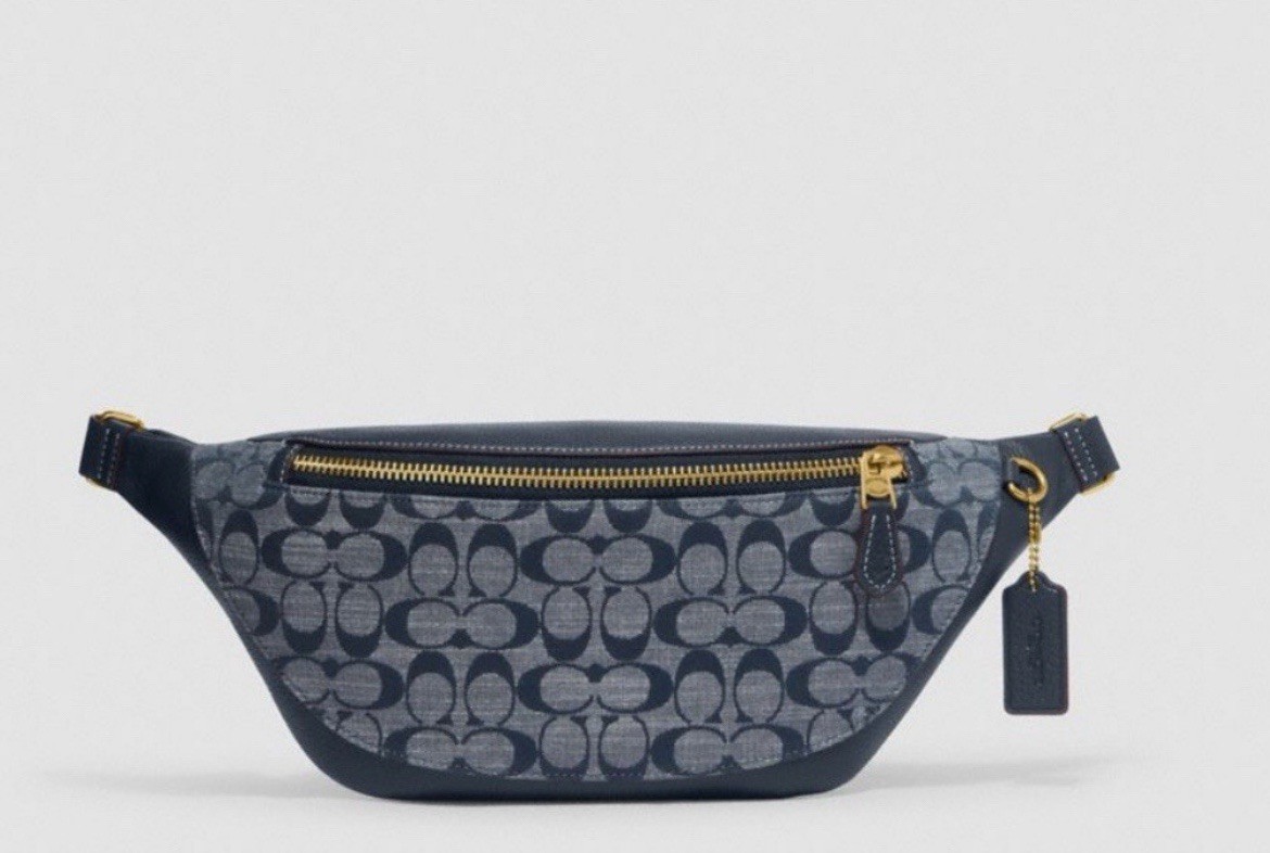 NWT Coach Warren Belt Bag Chambray Brass/ Denim Style No C G 994