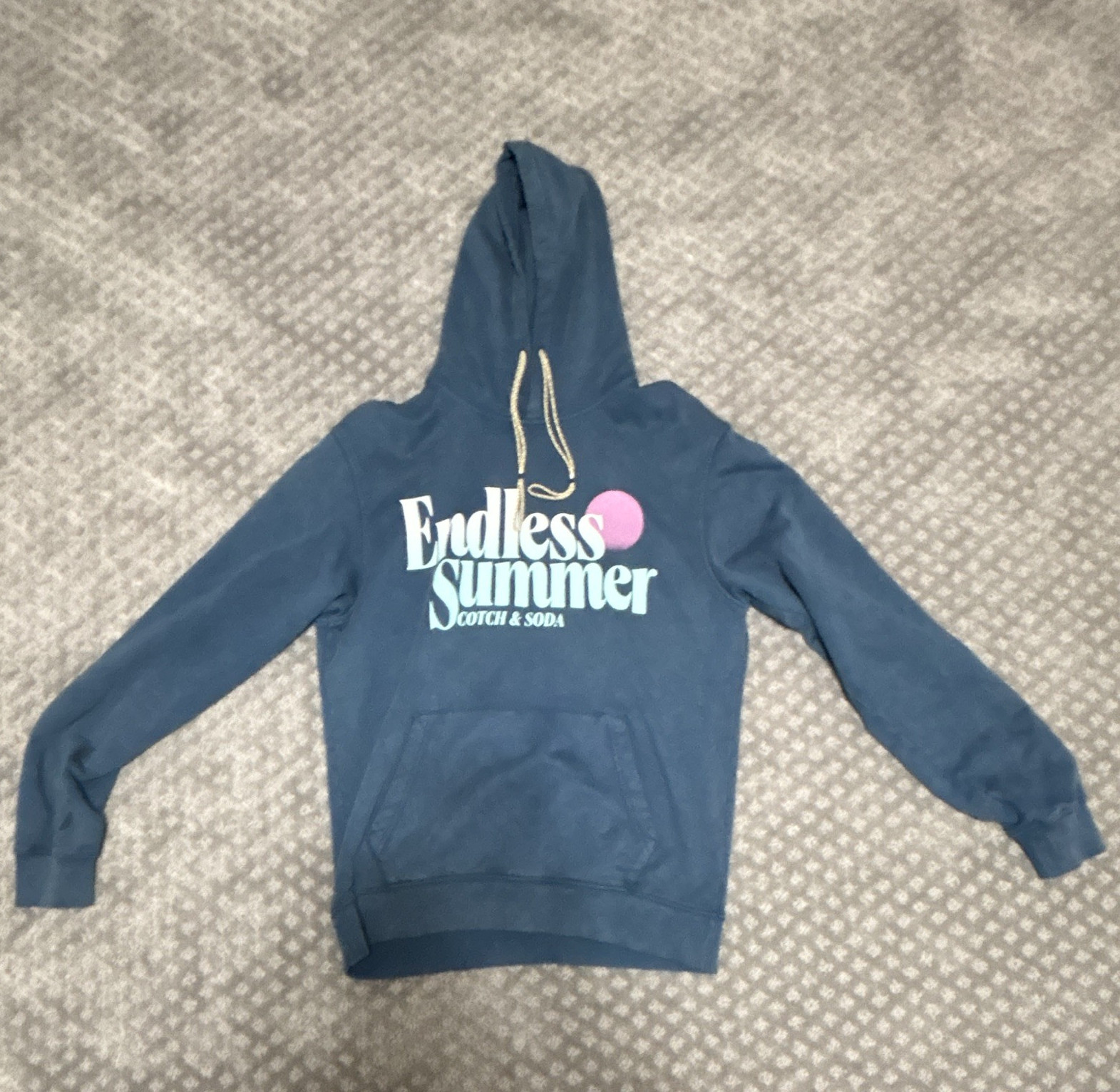Scotch & Soda Weekend Edition Blue Pullover Hoodie Graphic Logo Men’s L