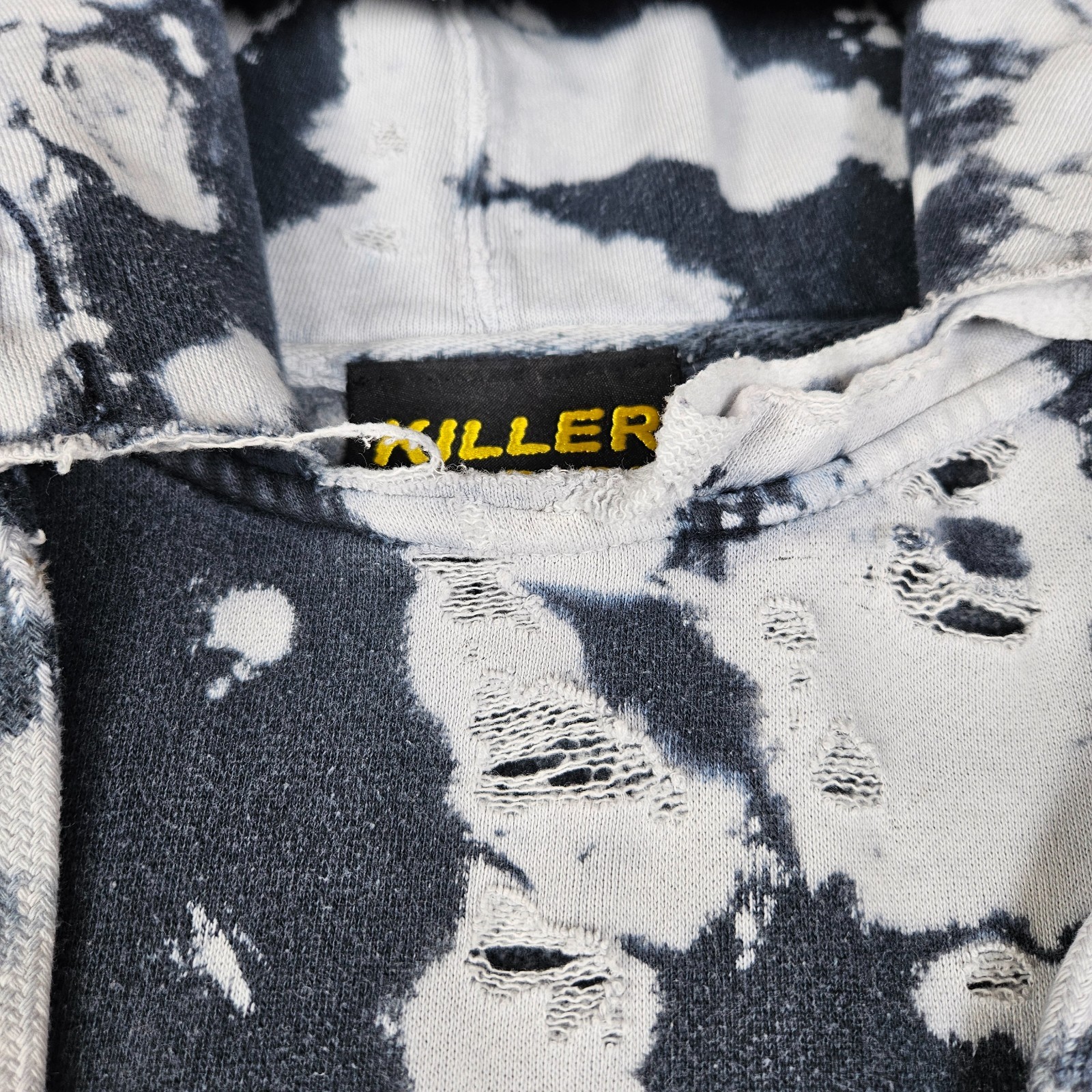 Killer Acid Hoodie Small Bleach Tie Dye Graphic Skull Streetwear Distressed