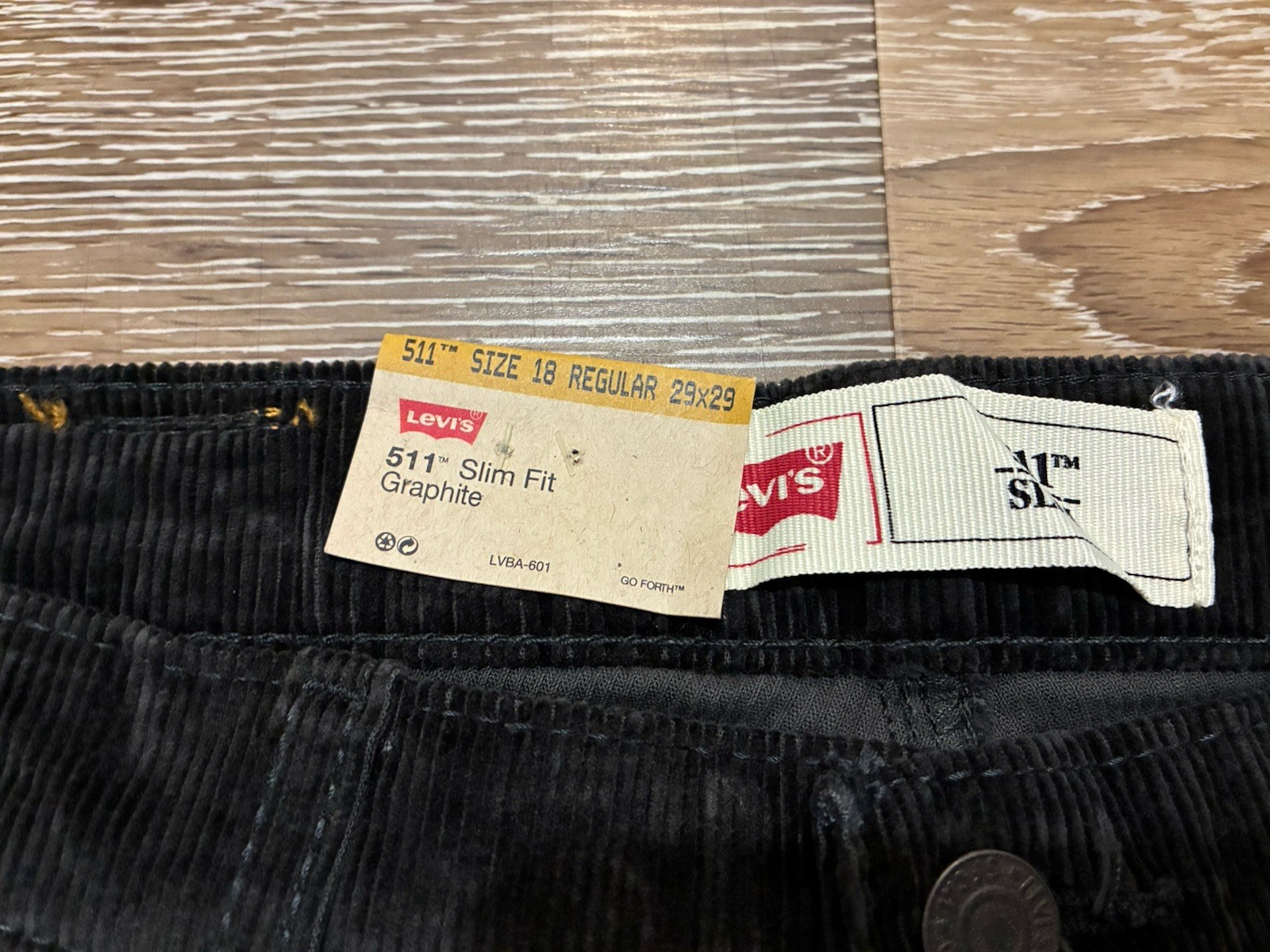 NWT Levi’s 511 Slim Corduroy Pants Boys 18 Reg 29×29 Graphite Pants