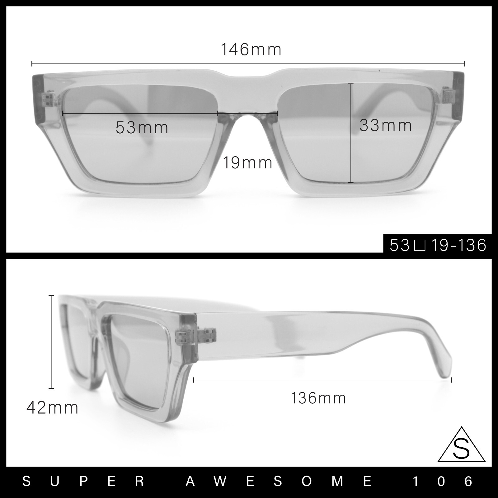 Neon Mod Silver Mirror Narrow Rectangle Cat Eye Plastic Retro Sunglasses