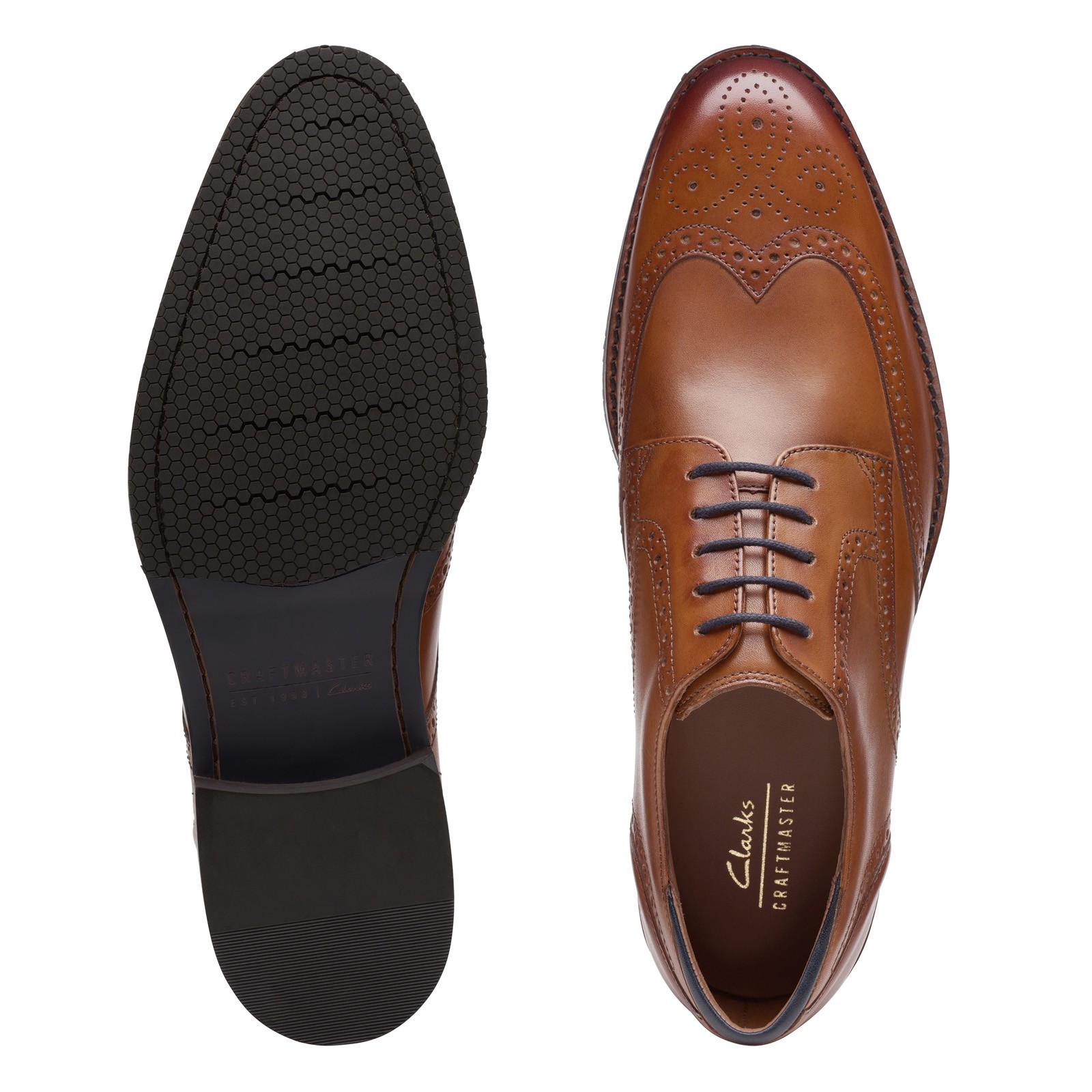 Clarks Craft Arlo Limit Mens Brown Wide Oxfords & Lace Ups Wingtip Shoes
