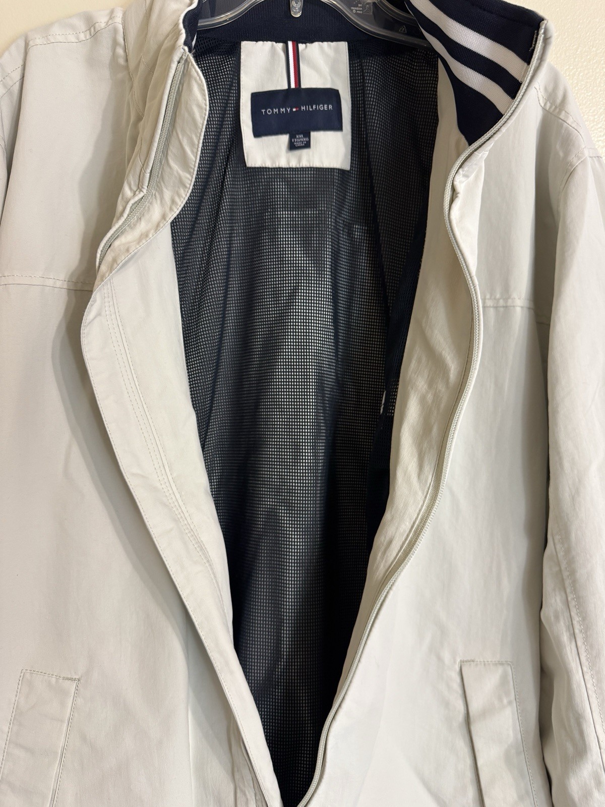 Tommy Hilfiger Full-Zip Mens Jacket Regatta White Size XXL No Hood