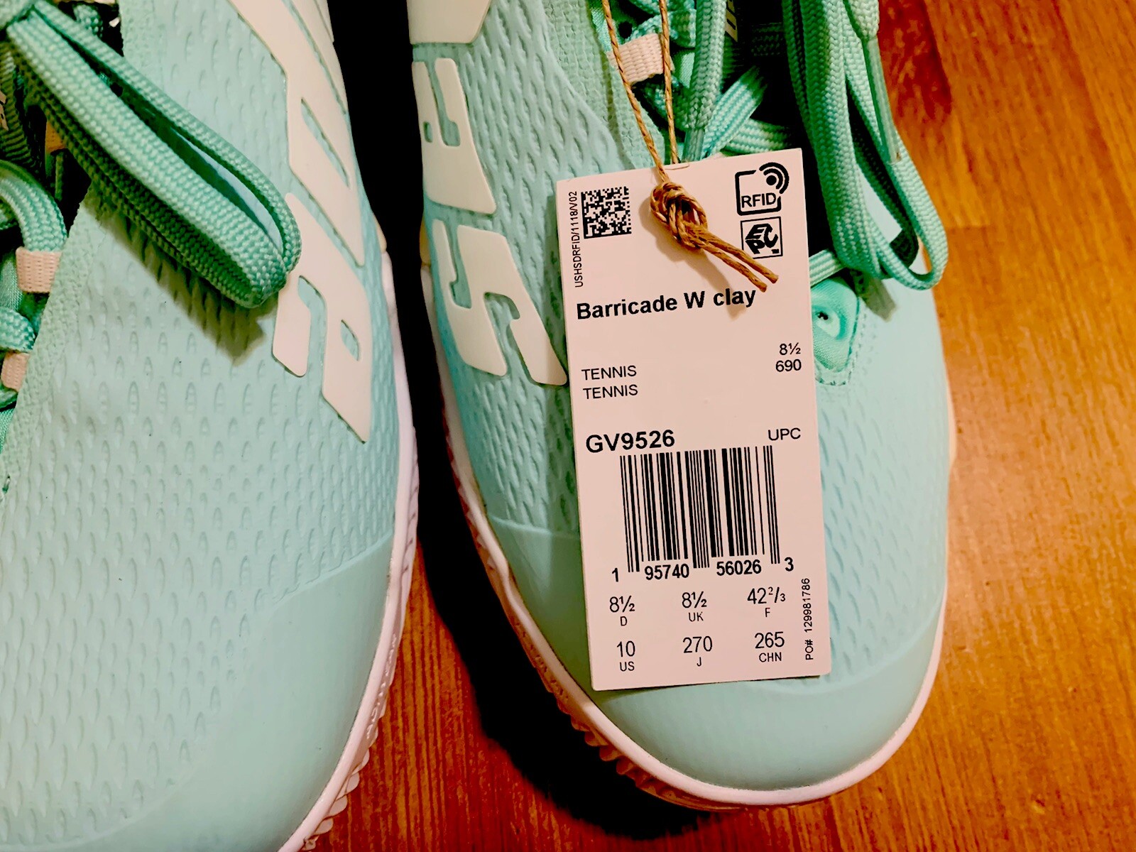 Adidas Barricade clay tennis & pickleball athletic shoes green GV9526 NWOB sz 10
