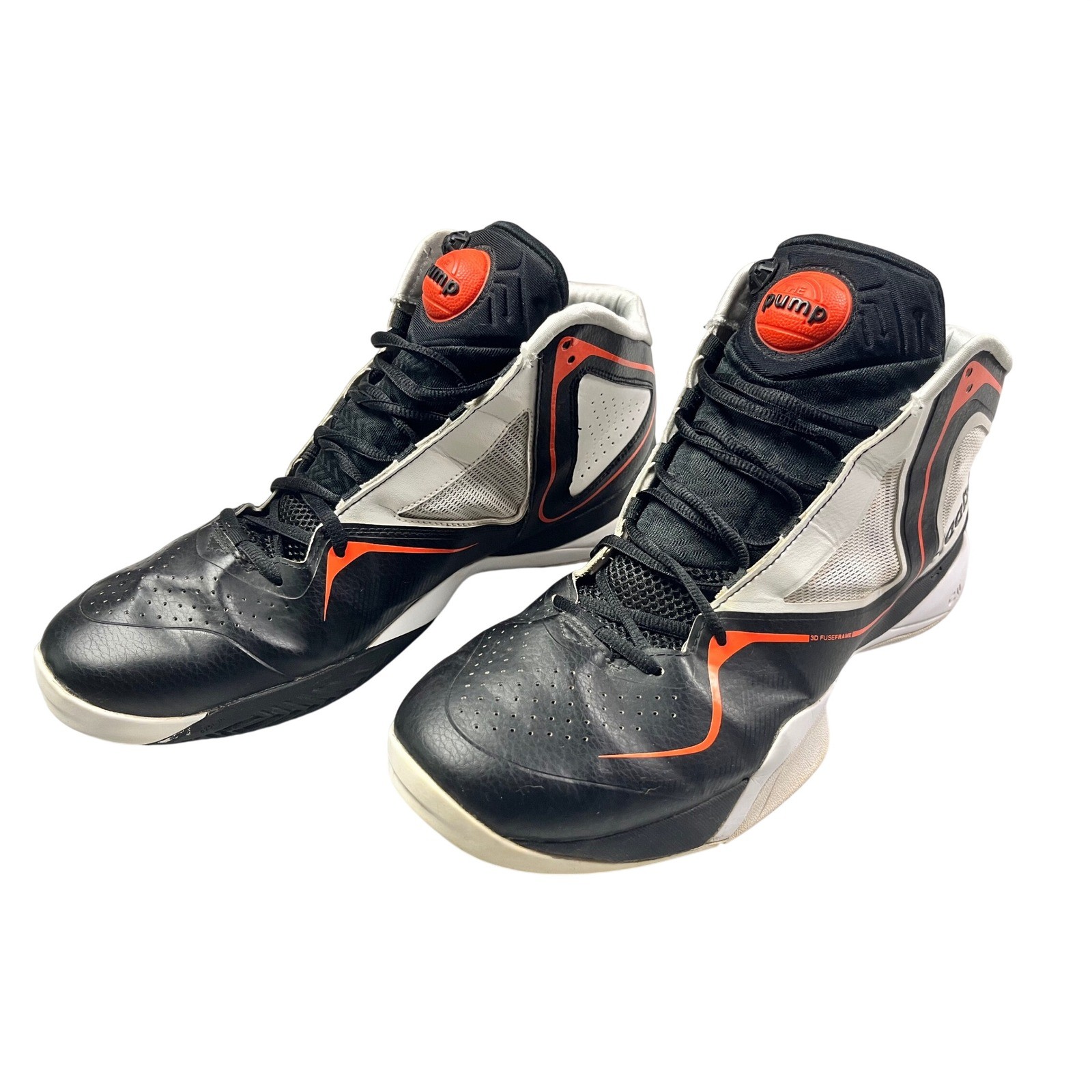 Reebok Pump Omni Lite Mens Size 13 Black White Orange Basketball Shoes DMX Foam