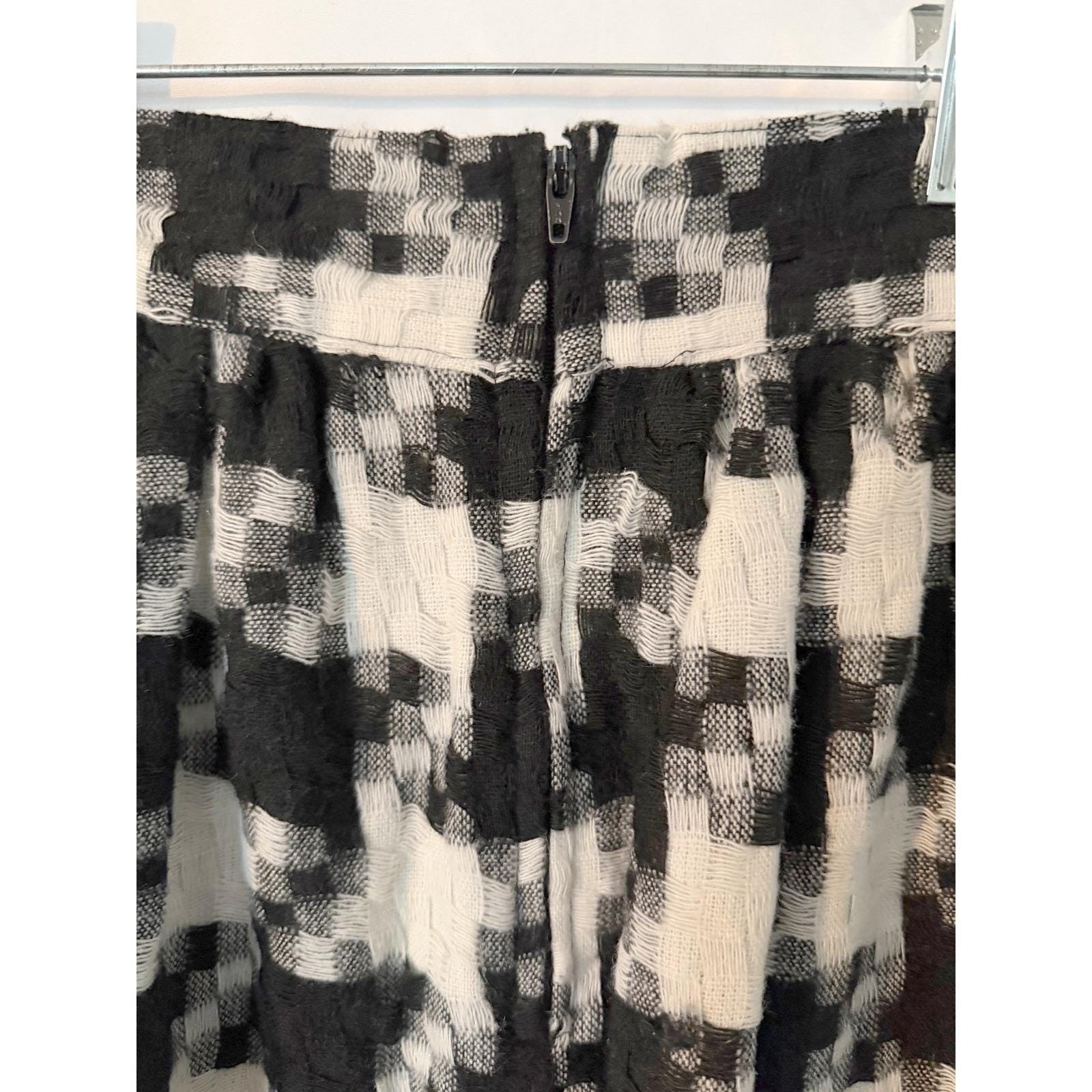Vintage Norton & Company Houndstooth Midi Skirt w/ Pockets Women XS Office Siren