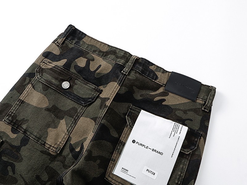 purple Brand Dark Camo Print Flared Denim Jeans Multicolor