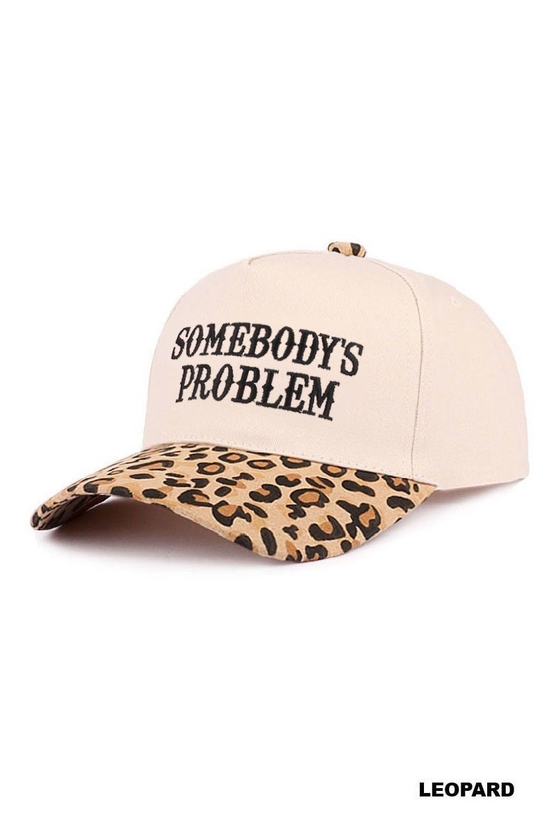 Somebody’s Problem Two Tone Canvas Cotton Cap – Leopard