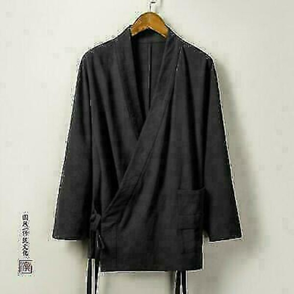 Hanfu Men’s Jacket Cotton Linen Tops Coat Casual Zen Suit Retro Loose Ethnic New
