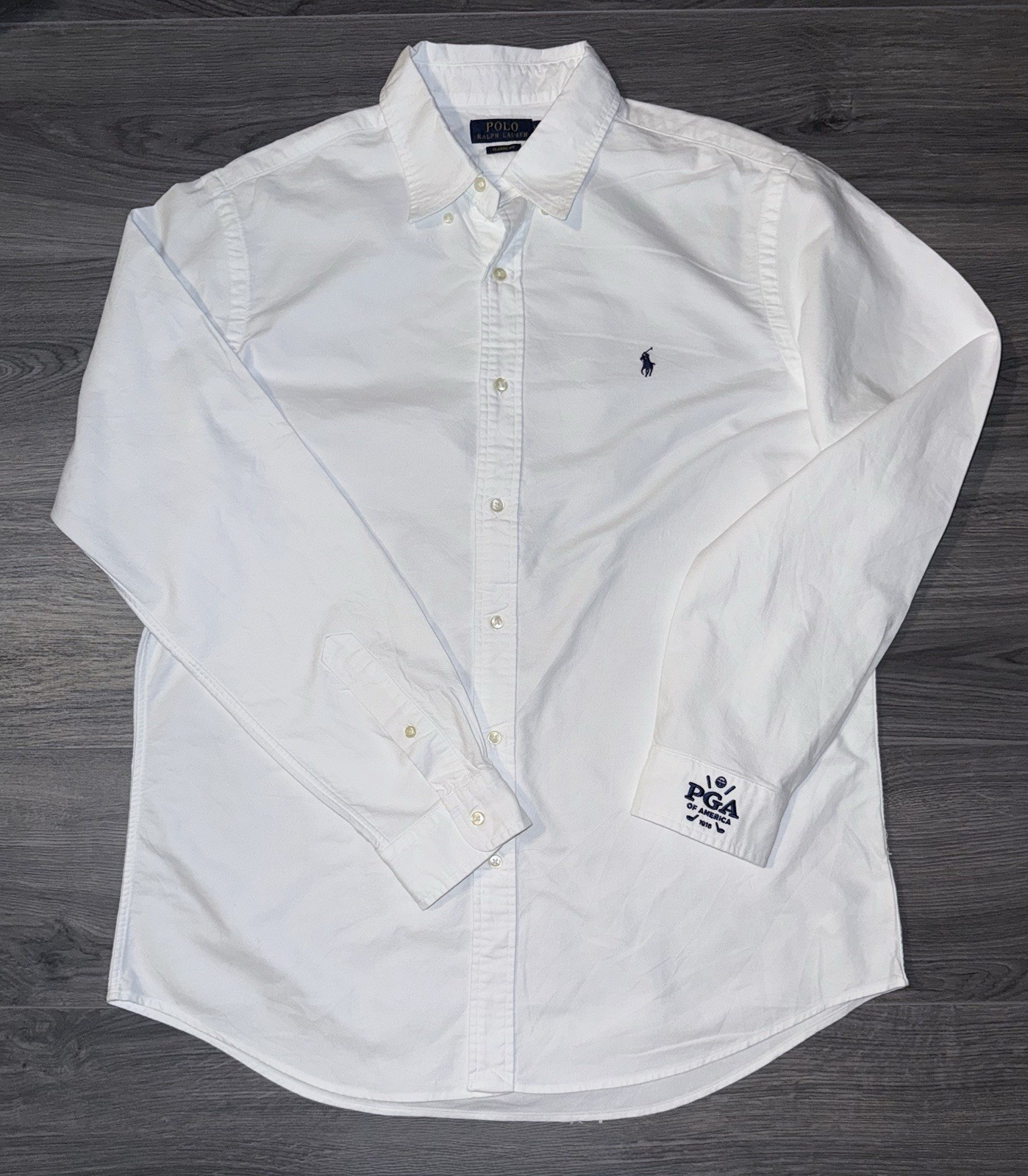 Polo Ralph Lauren PGA Of America Oxford White Long Sleeve Shirt Men’s Size Large