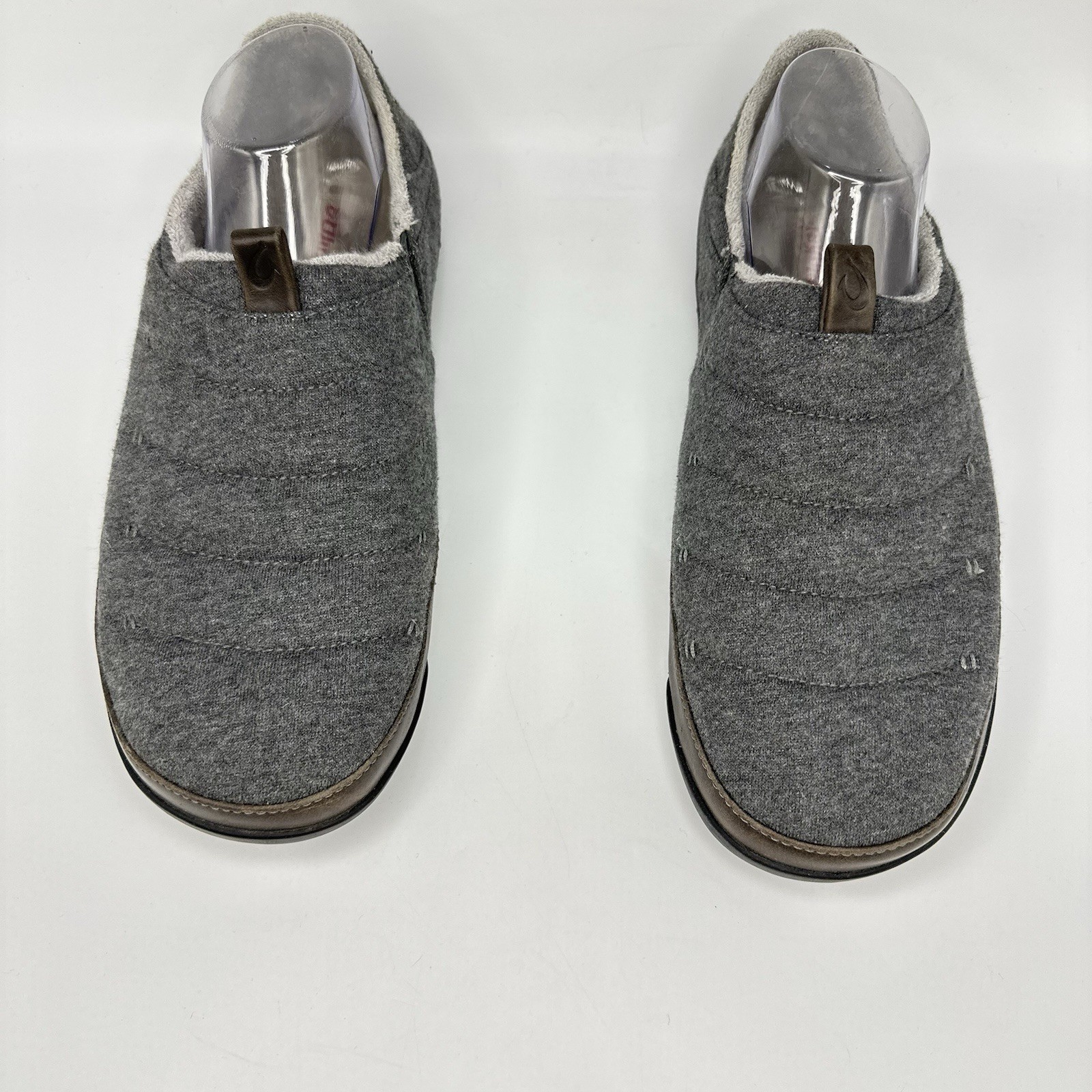 OluKai Mahana Men 11 Dark Shadow Quilted Jersey Drop-In Heel Slipper