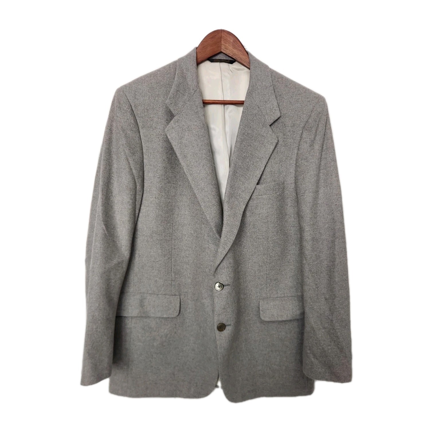 Vintage Union Made Unbranded Gray 100% Cashmere Sport Coat Blazer Men’s Size 44