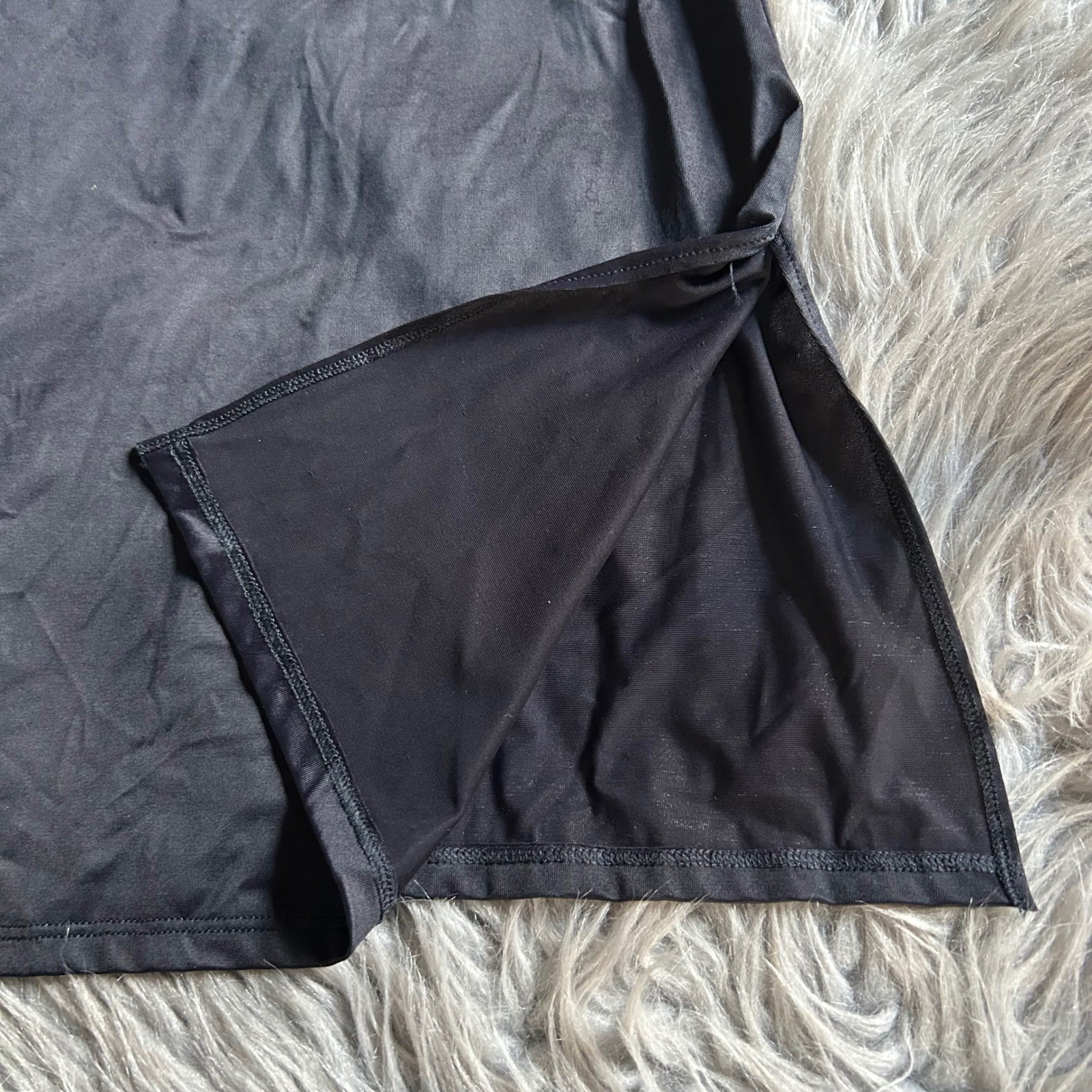 Vanity Fair Radiant Collection Full Slip Womens Size XL Black Slit