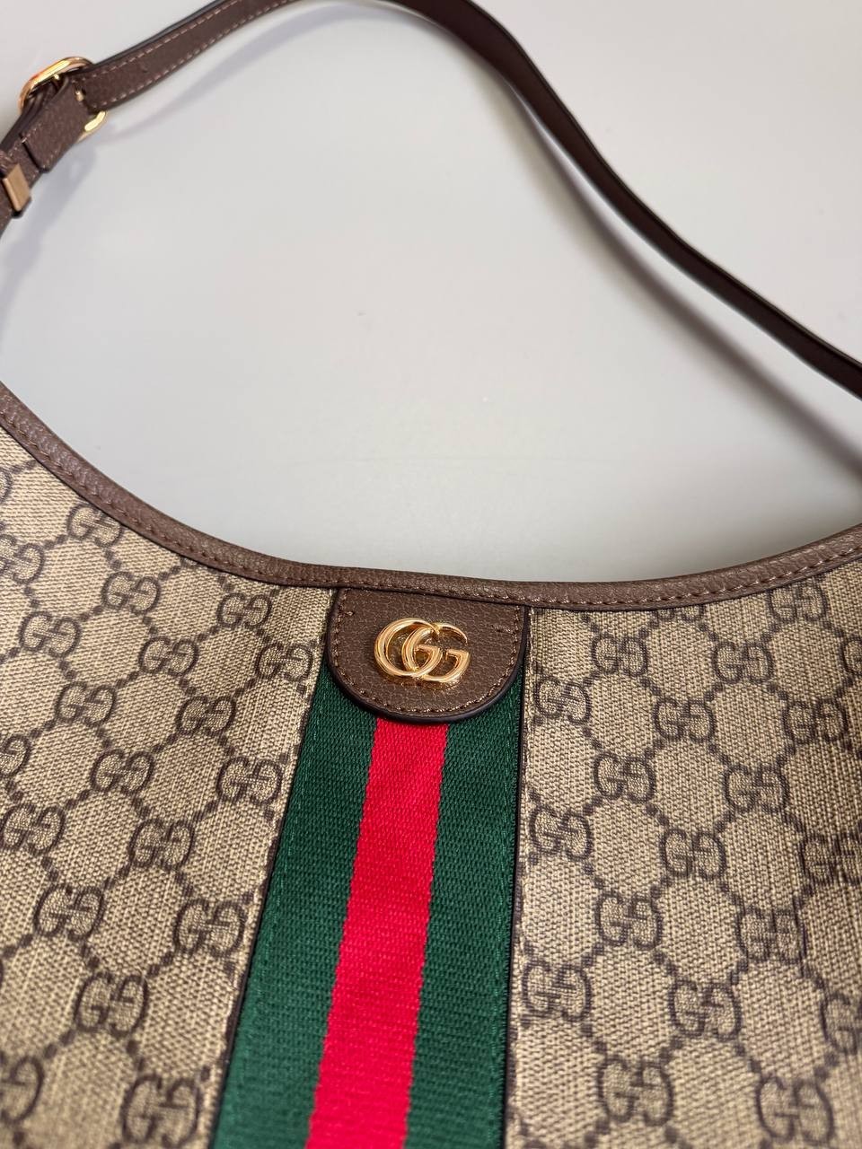 GUCCI Ophidia Large Beige/Ebony GG Shoulder Bag