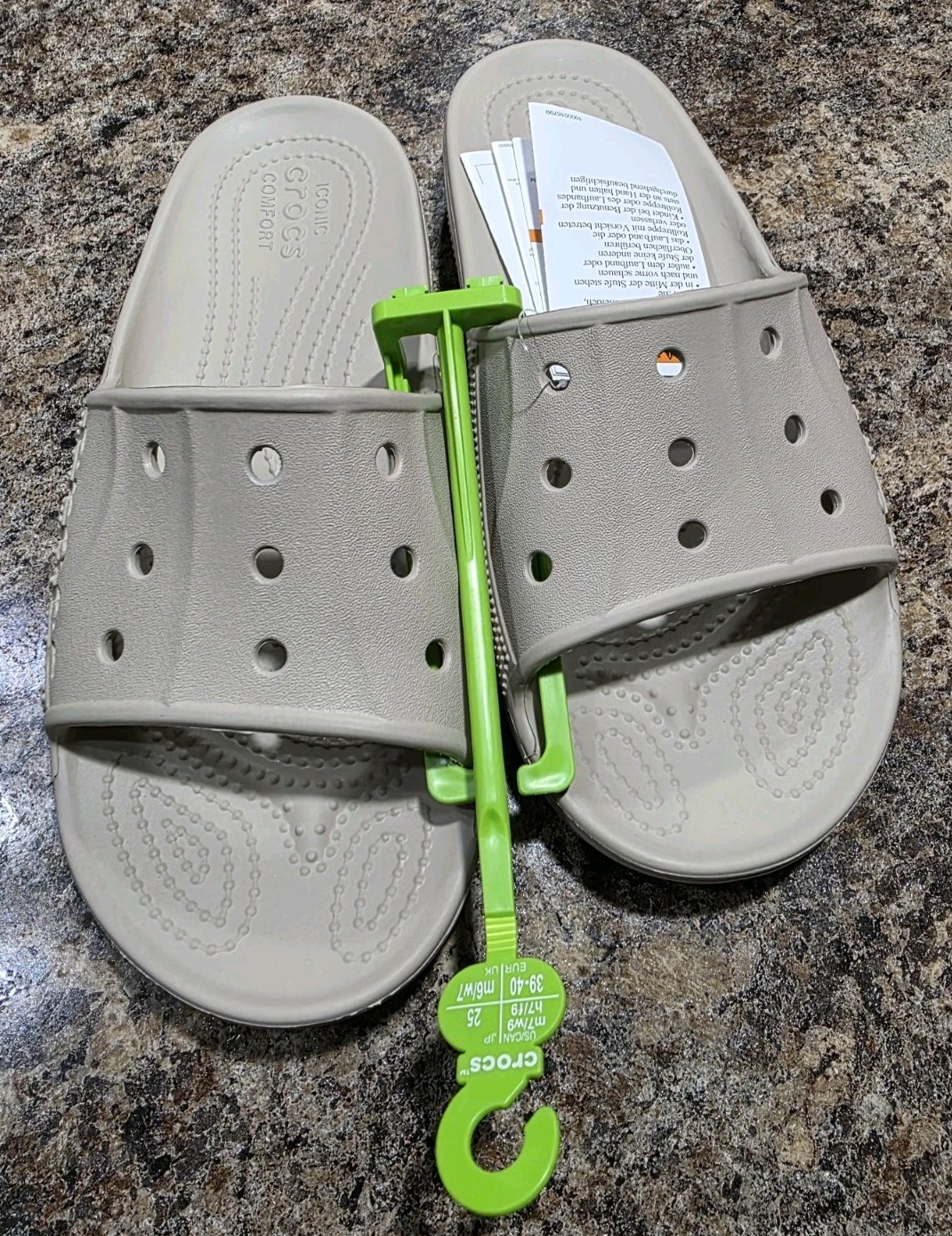Crocs Baya II Slide Sandals- Cobblestone Men’s Size 7 Women’s Size 9