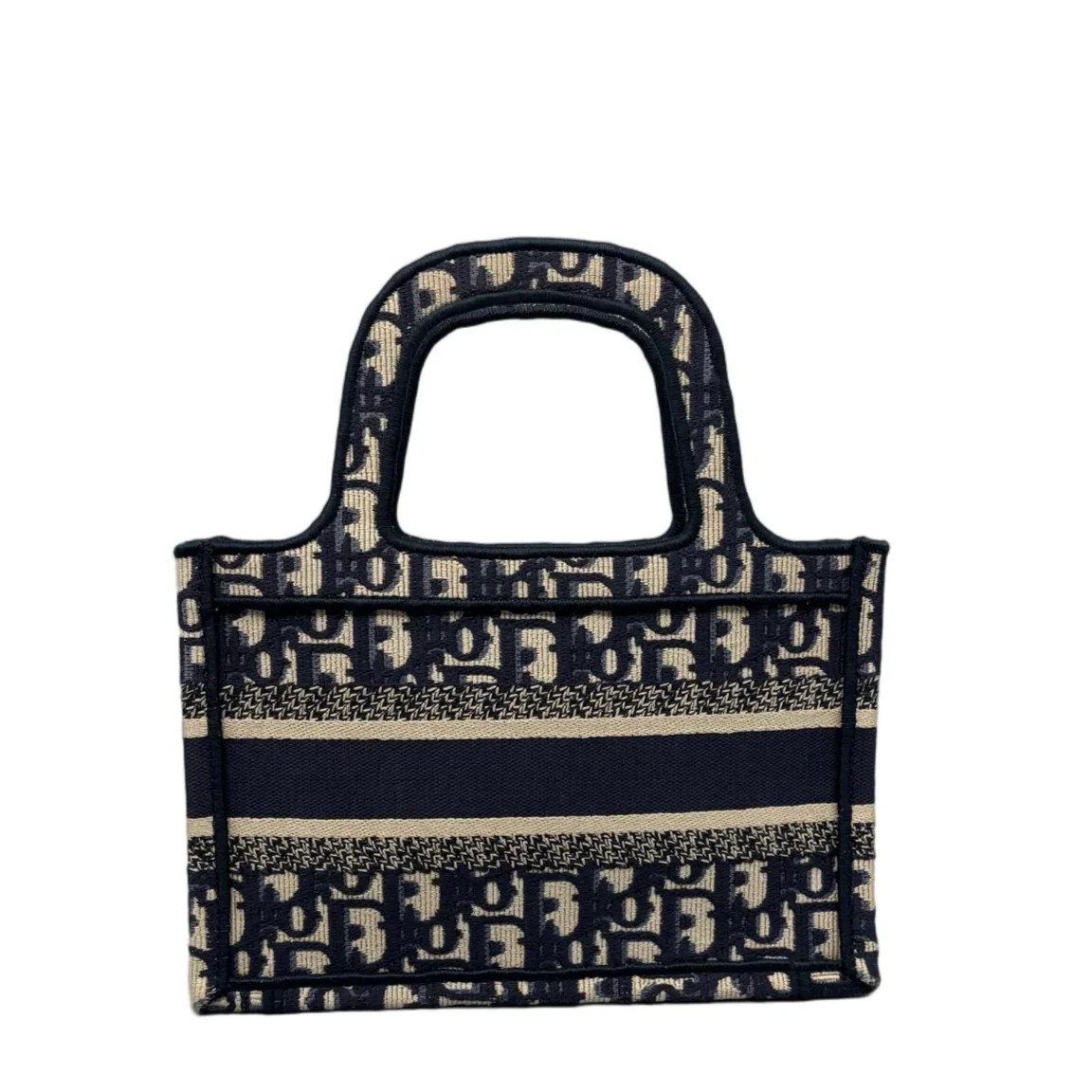 Dior Mini Book Tote Navy Beige Oblique (mx060326b0r)