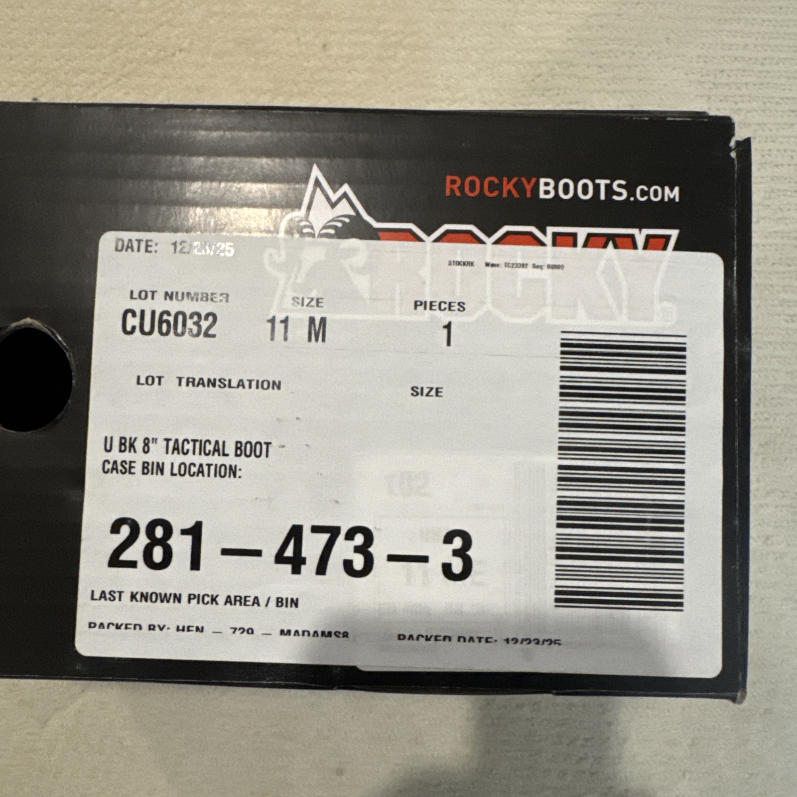 ROCKY S2V TACTICAL MILITARY BOOT BLACK MENS 11 NEW IN THE BOX