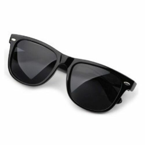 Wayfare Style Sunglasses Black Super Dark Lens Classic 80s Retro Vintage 100%UV