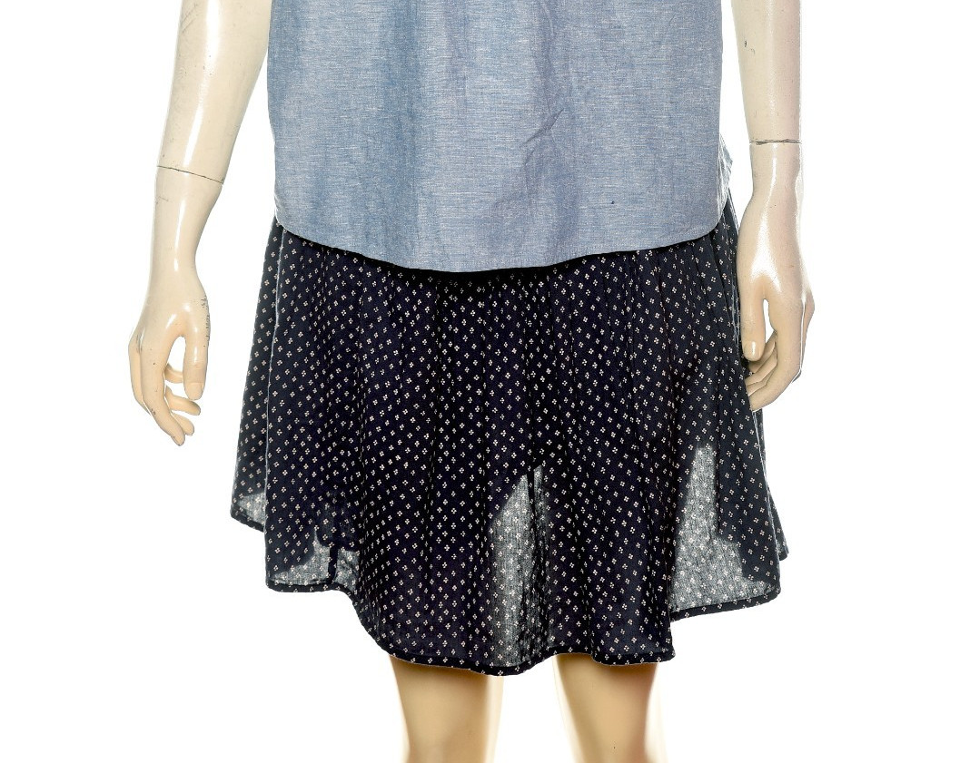 Sezane Rosa Top In Chambray S 36 Embroidered Ruffle Sleeveless Blouse NEW 46303