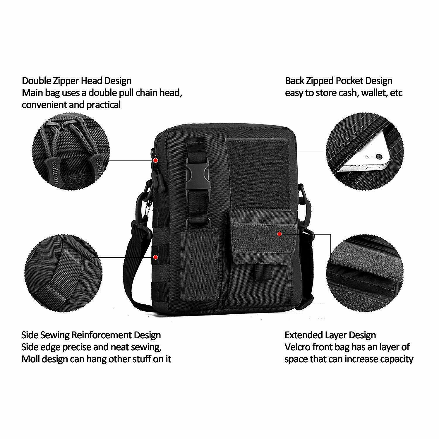 Small Messenger Bag Shoulder Bag Tactical Crossbody Casual Pack Travel Sport Men