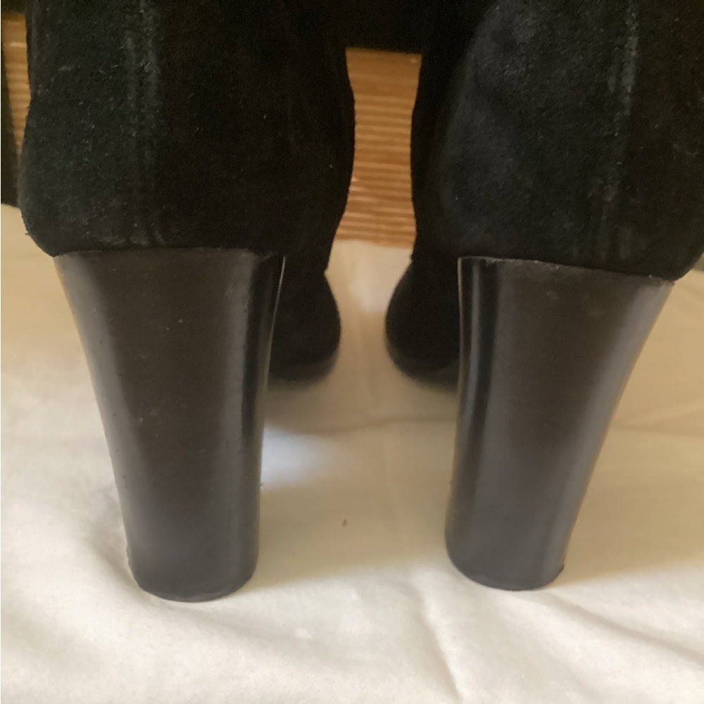 Jessica Bennett J Dinger Suede Lace-Up Boots 7 EUC black chunky heel