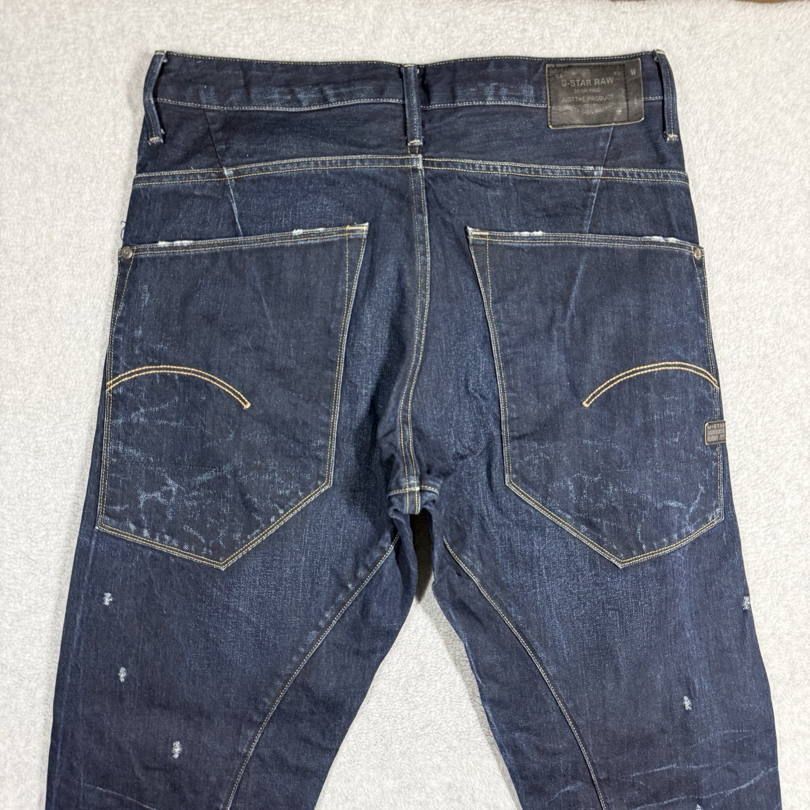G-Star Raw Type C 3D Loose Tapered Jeans Mens 32×29 Distressed Faded Dark Wash