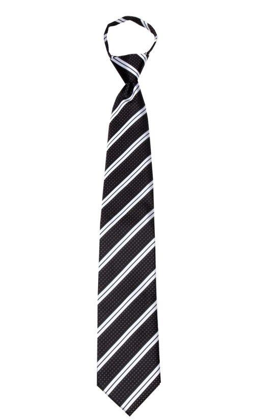 Men’s Striped XL Extra Long Pretied Zipper Necktie Formal Weddings Business Prom