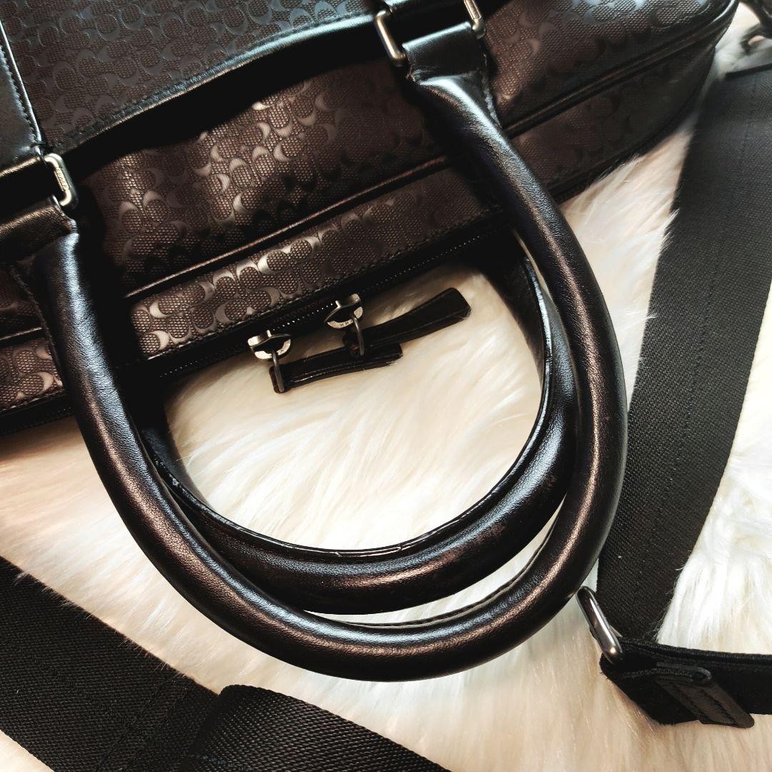 Coach 2WAY Business Bag Leather Signature with Shoulder