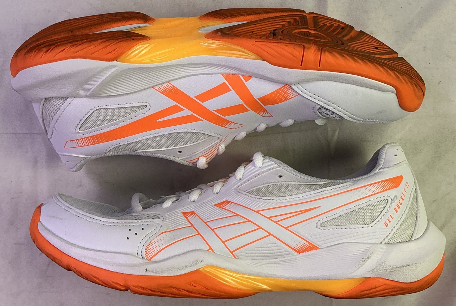 ASICS Women’s Gel-Rocket 12 Volleyball Shoes-White/Vivid Coral-Size: 9.5