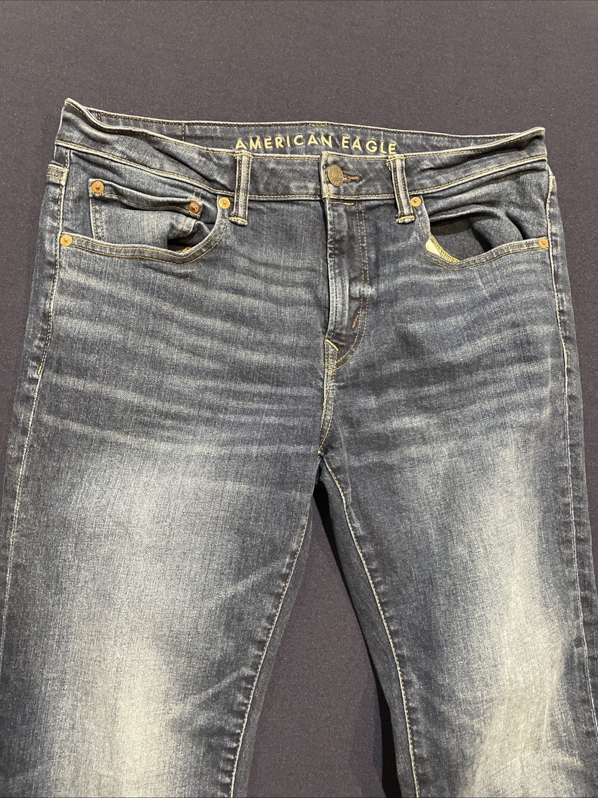 American Eagle Men’s 34×34 Dark Wash Slim Straight AirFlex+ Jeans Stretch