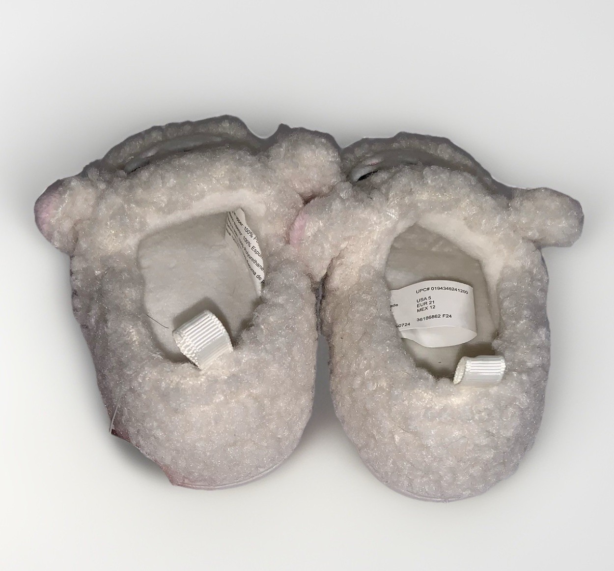 Toddler Size 5 Sweet Little Lamb Slippers Cozy Plush Rubber Sole Kids House Shoe