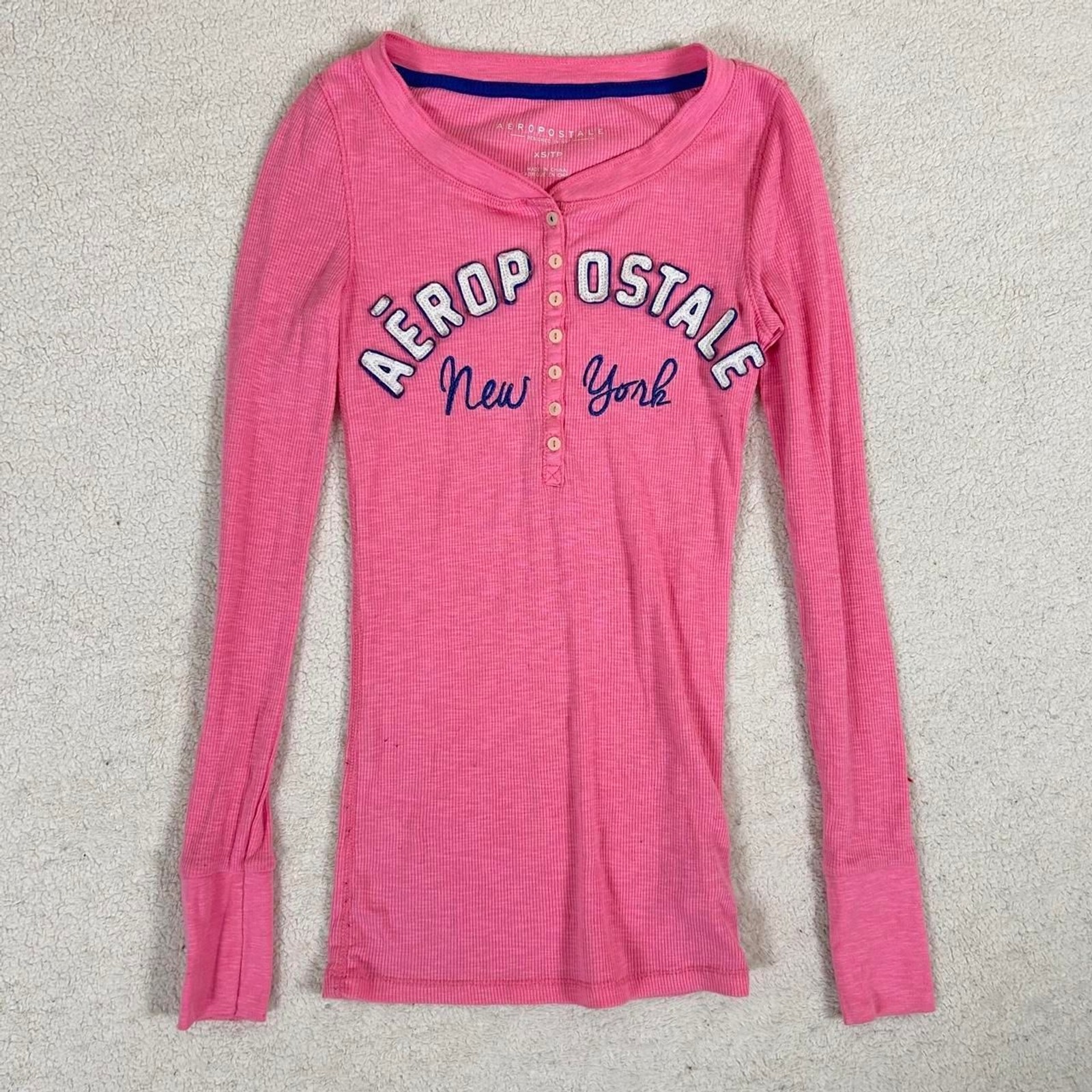 Pink Y2K Aeropostale New York Preppy Pink Long Sleeve Top