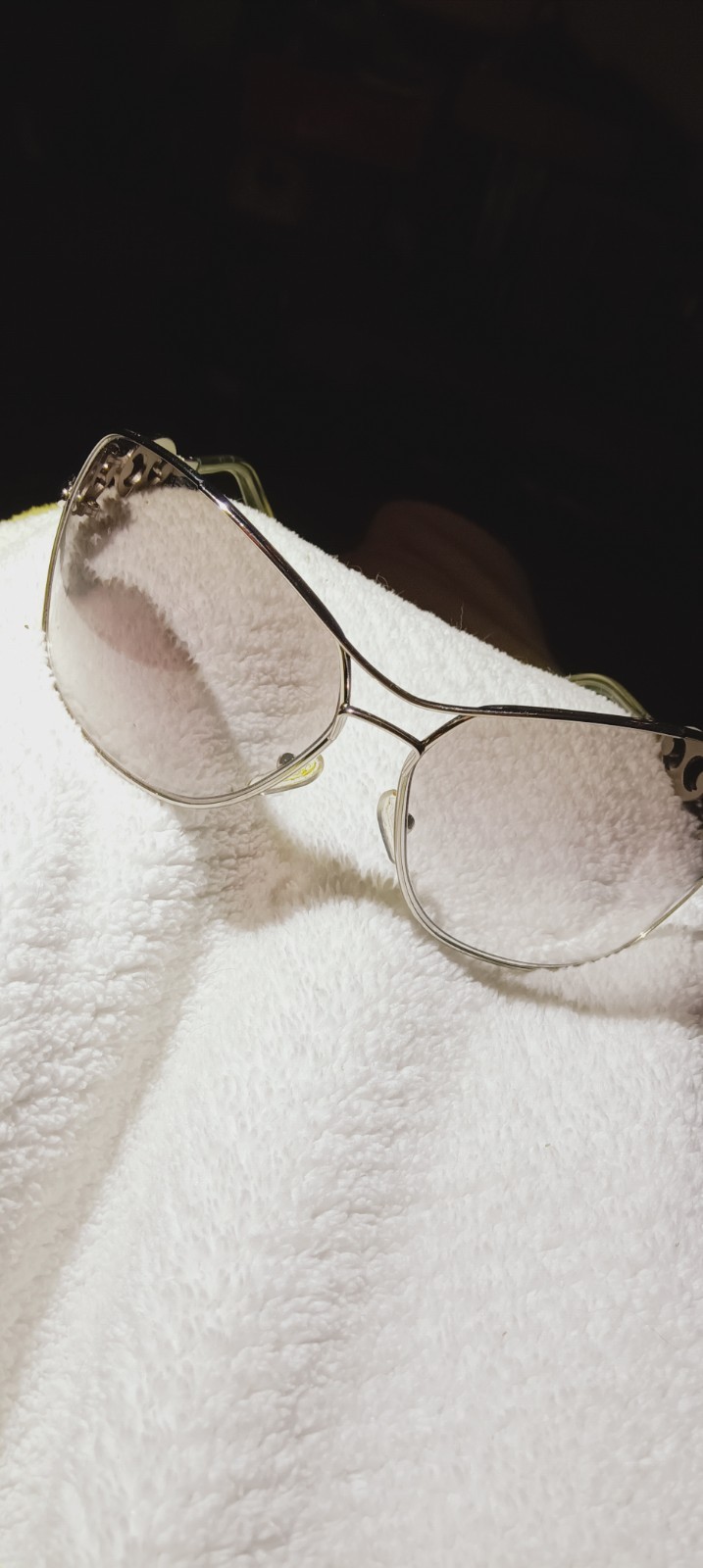Gucci GG 2715/S Wrap Sunglasses Silver Metal Frame Gray Gradient UV 125mm