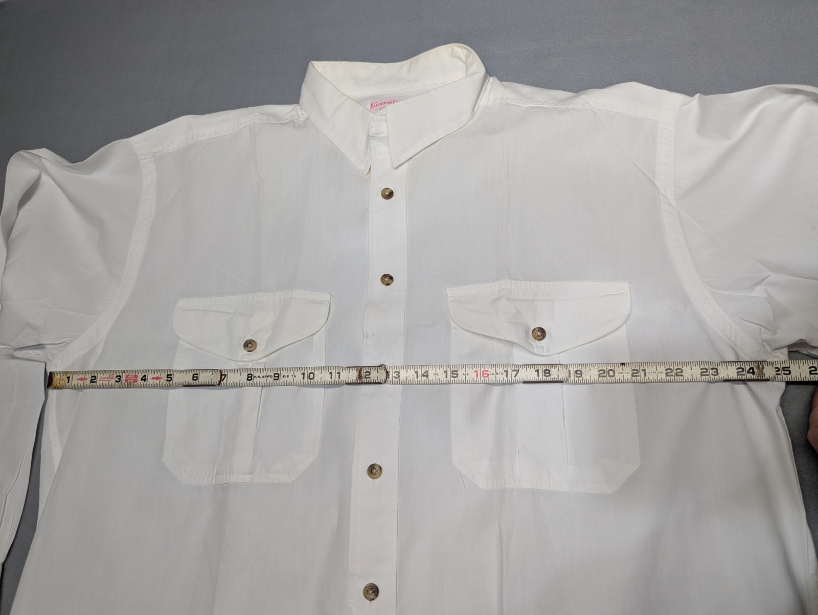 Vintage CC Filson Shirt Mens XL Button Up White Pockets Long Sleeve USA Made