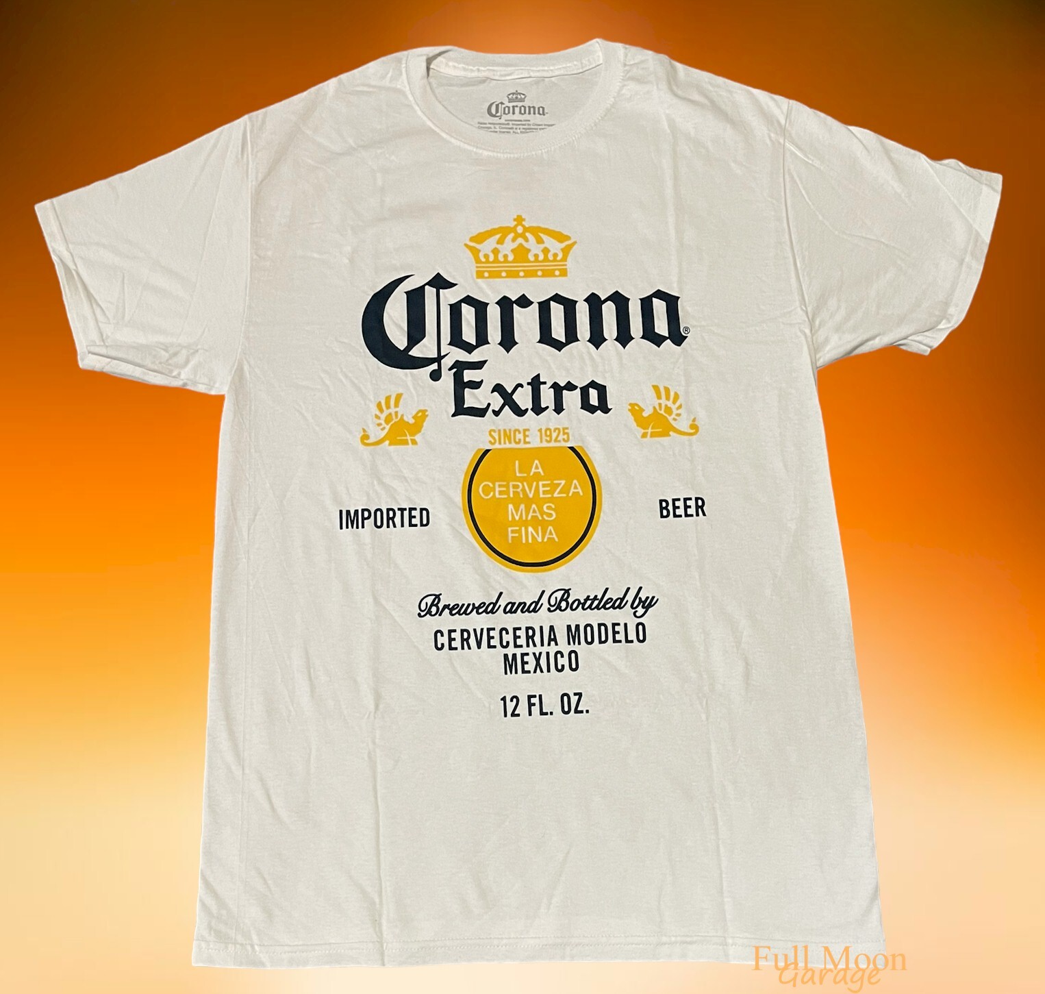 New Corona Extra Beer White Palm Tree Beach Classic Logo Men’s Vintage T-Shirt