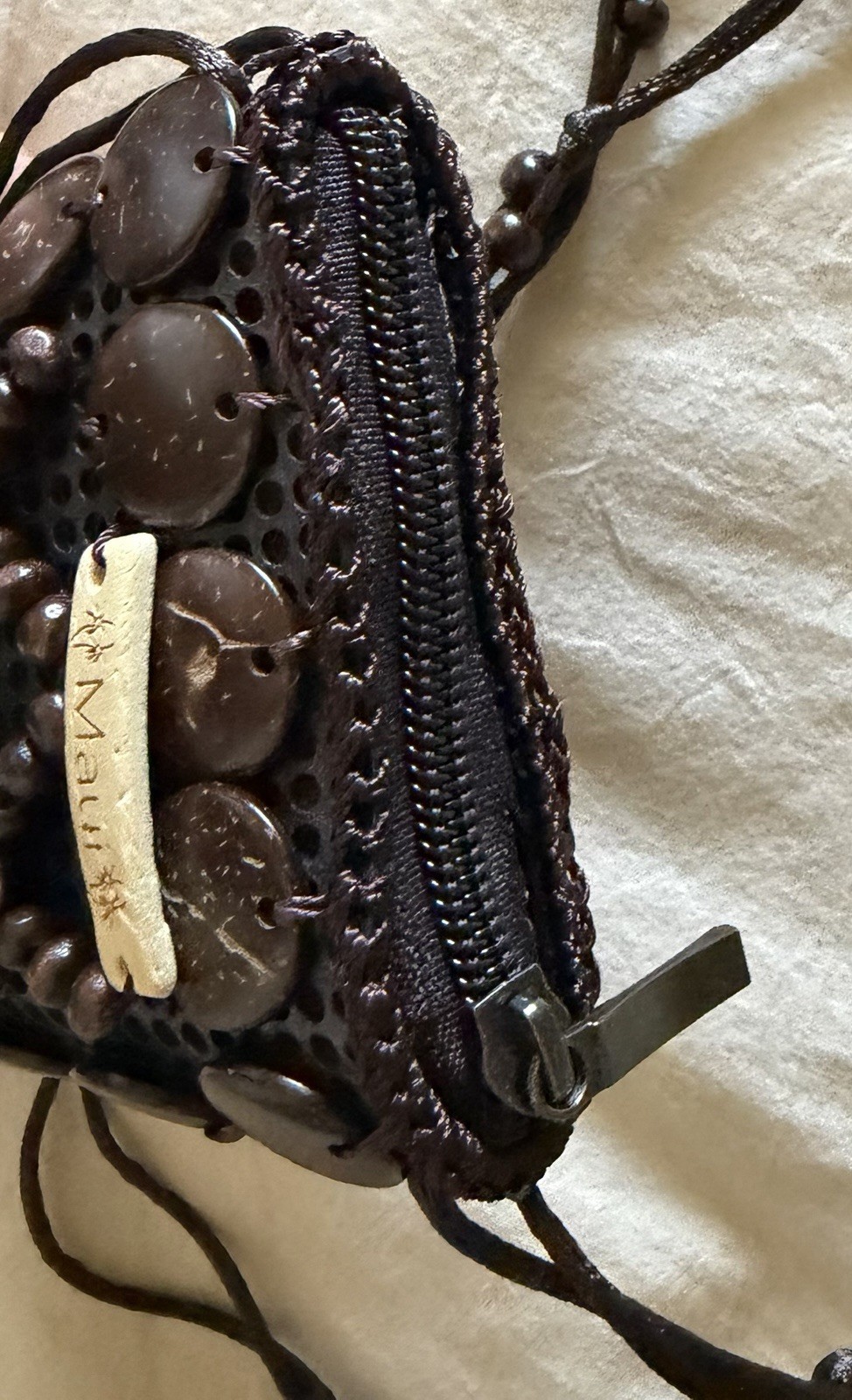 NEW Handmade Maui Coconut Shell Crossbody Bag Hawaiian Souvenir Purse