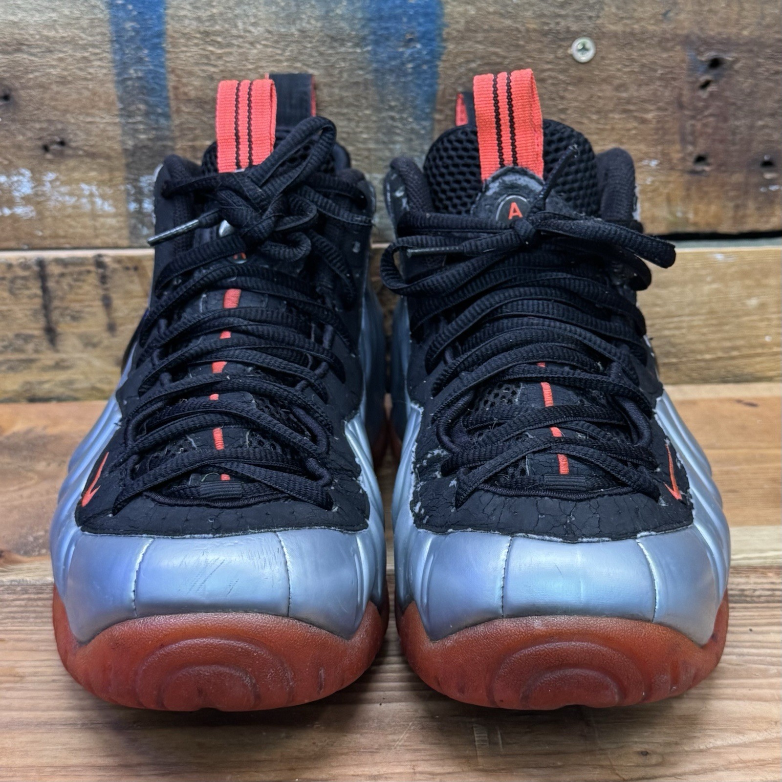 Size 11 – Nike Air Foamposite Pro Crimson Silver Red Black See Pictures