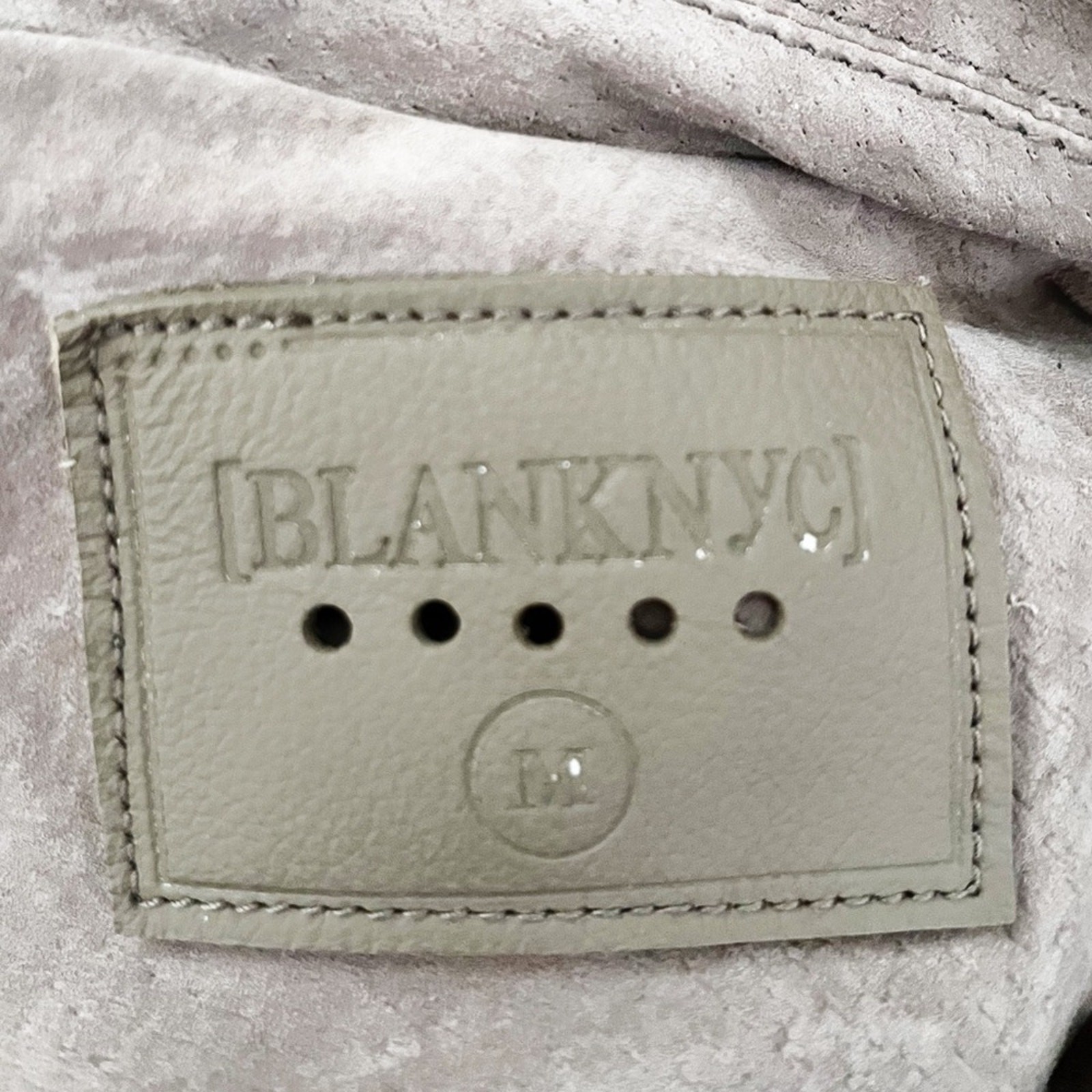 BLANKNYC Suede Moto Jacket Taupe Leather Biker Zip Belted Size Medium