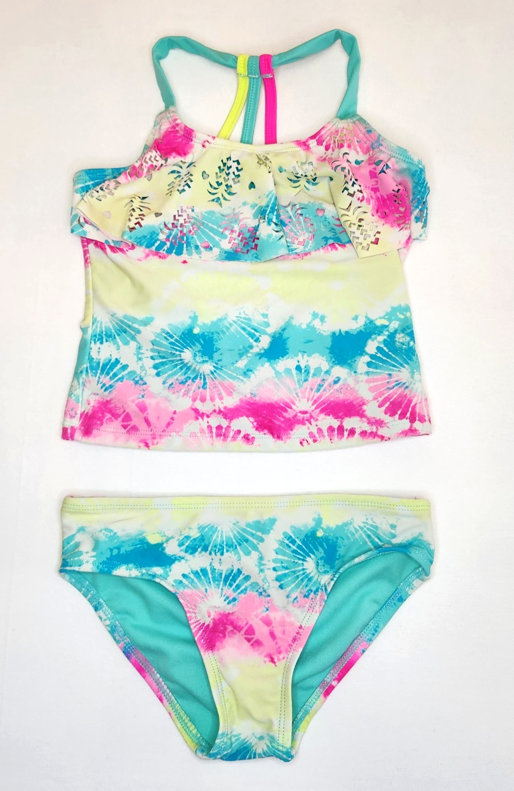 Girls Two-Piece Multi-Color Tie-Dye Tankini Swim Suit – 7