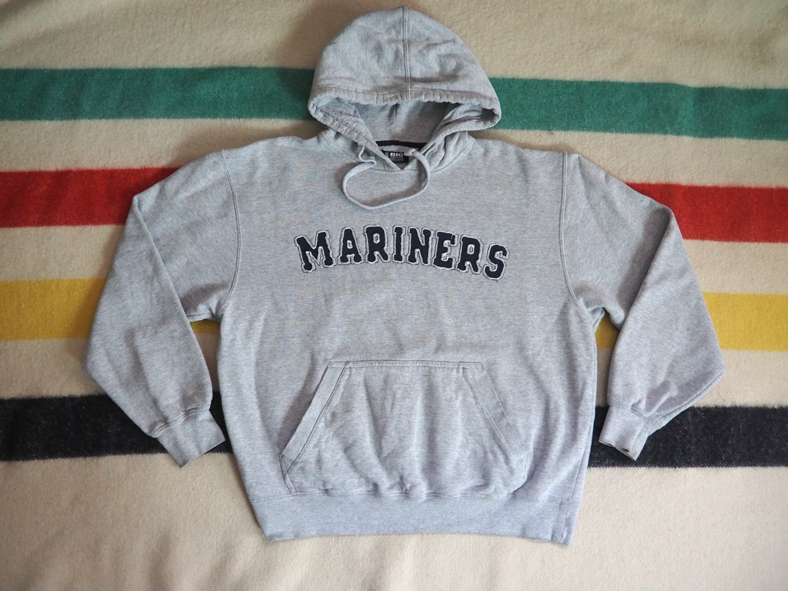 VTG Y2k Gear MLB Seattle Mariners Heather Gray Sewn Hoodie Sweatshirt Mens L