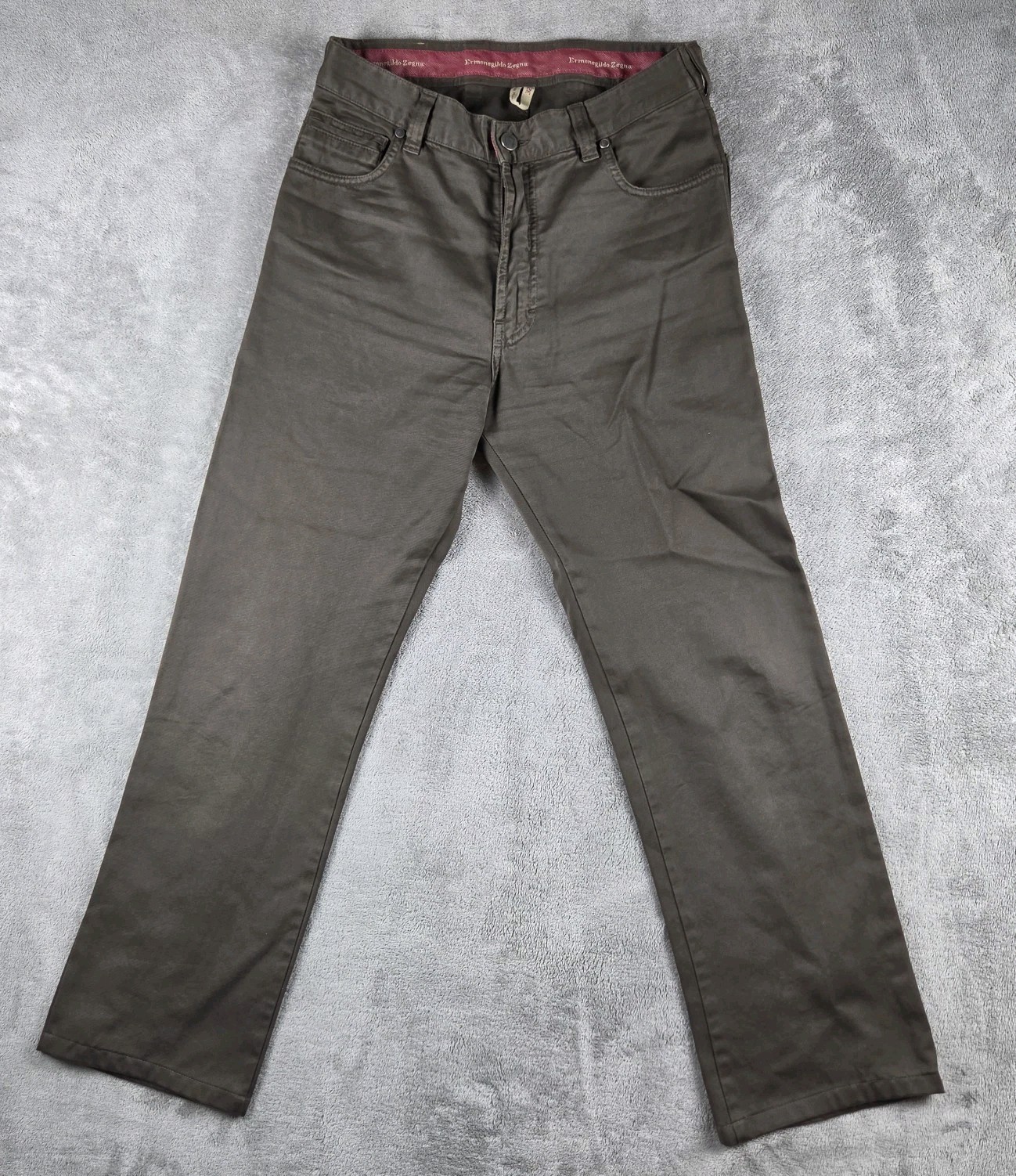 Ermenegildo Zegna Brown Straight Chino Pants Mens 32(28×27.5) Made in ITALY