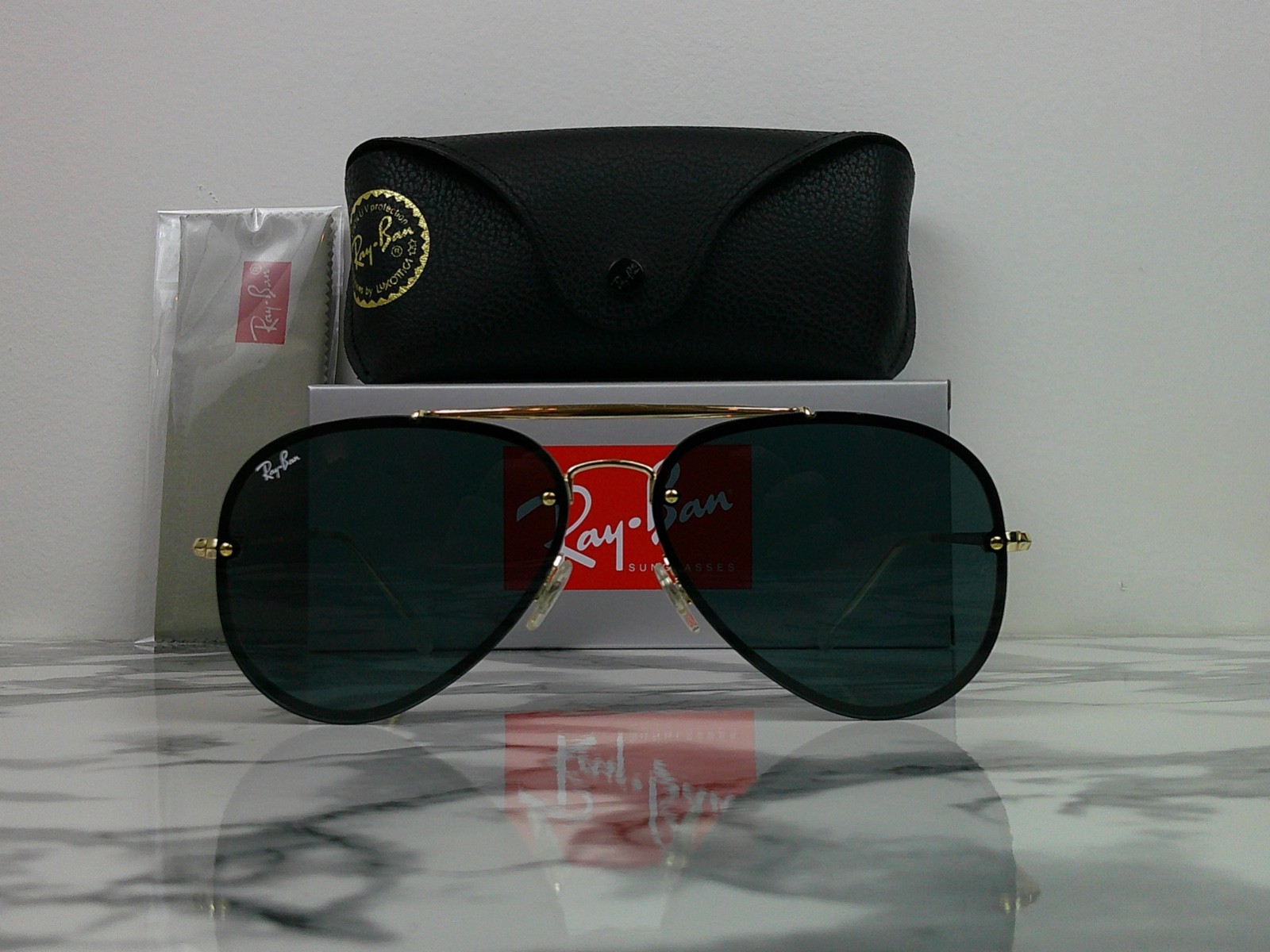 Classic Ray-Ban RB3584W Blaze Aviator Sunglasses Gold Never Worn